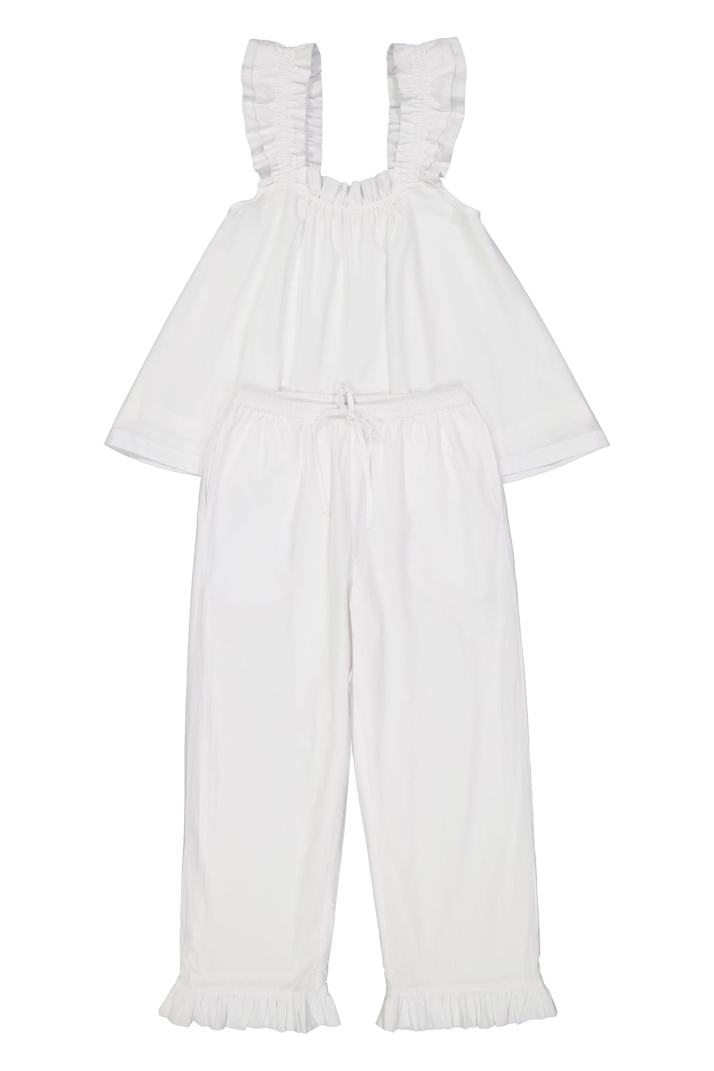 Nicolette Sleep Set - Pants - White Washed Cotton