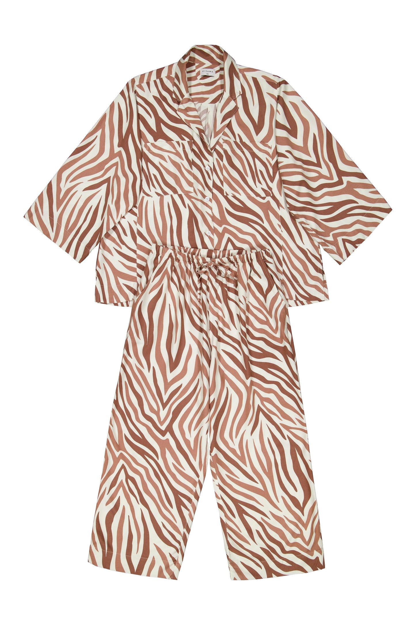 Peta Sleep Set - Long - ECOVERO™ - Zebra