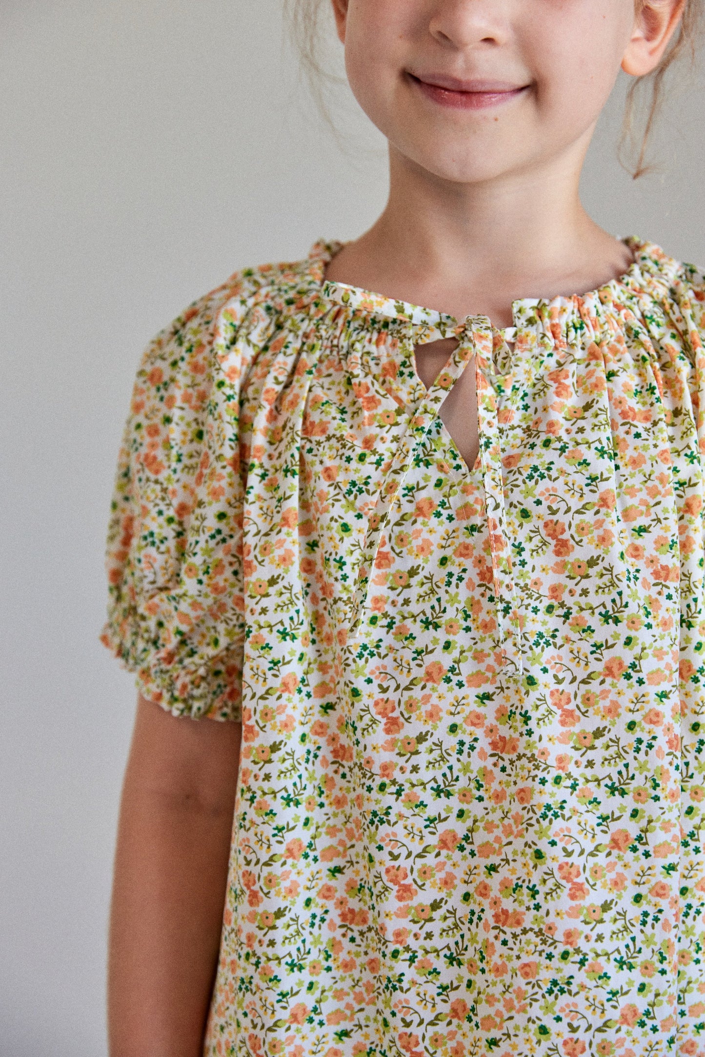 Girls Molly Lounge Dress - Cotton - Floret Green