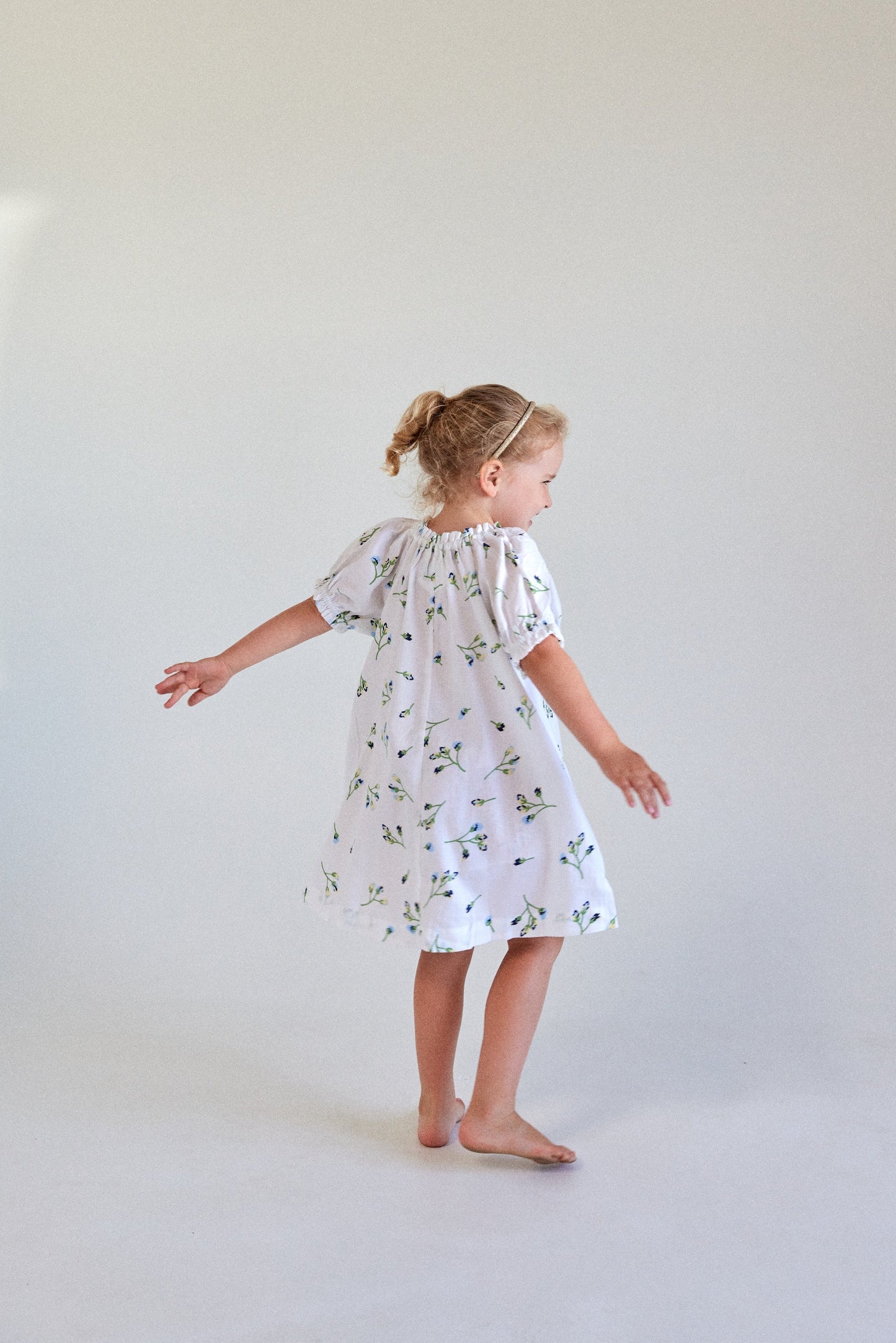 Girls Molly Lounge Dress - Lyocell Linen - Bluebell