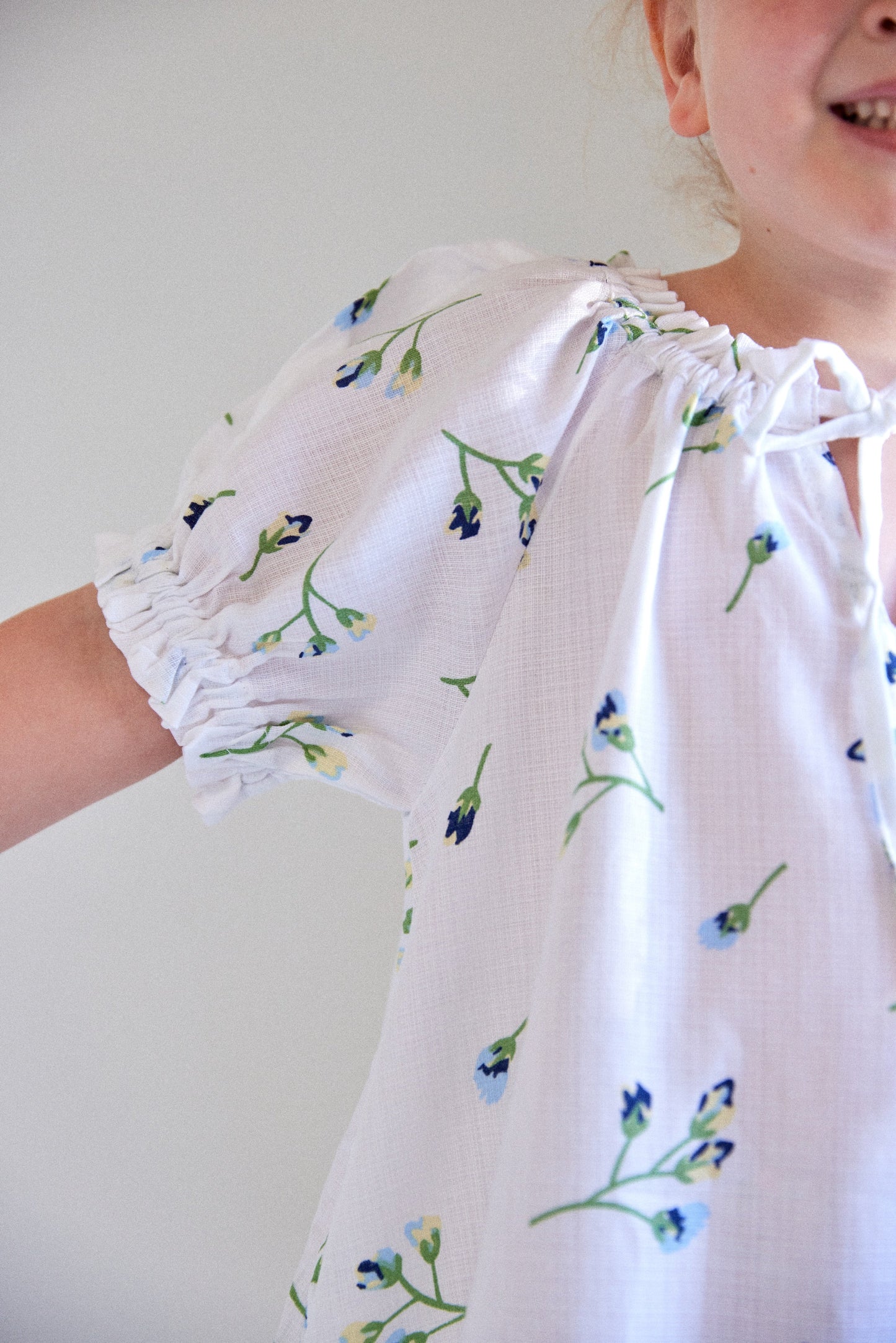 Girls Molly Lounge Dress - Lyocell Linen - Bluebell