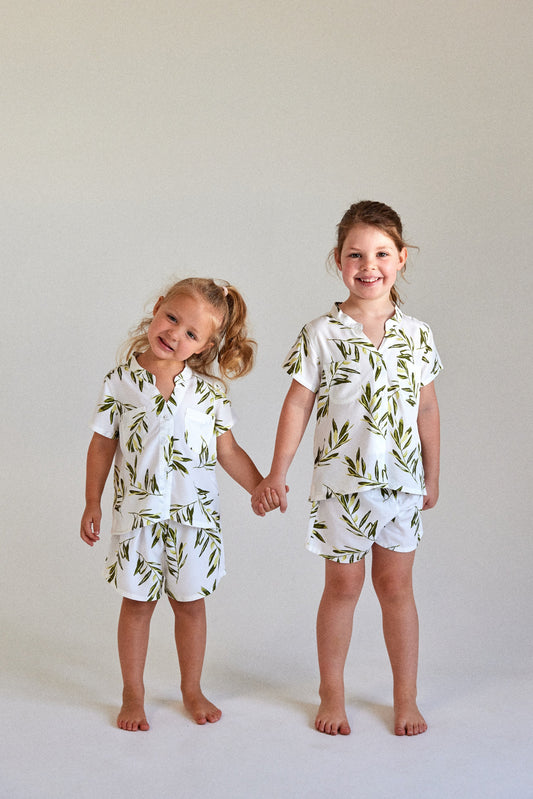 Girls Maggie Pyjama Set - ECOVERO™ - Olive Leaf