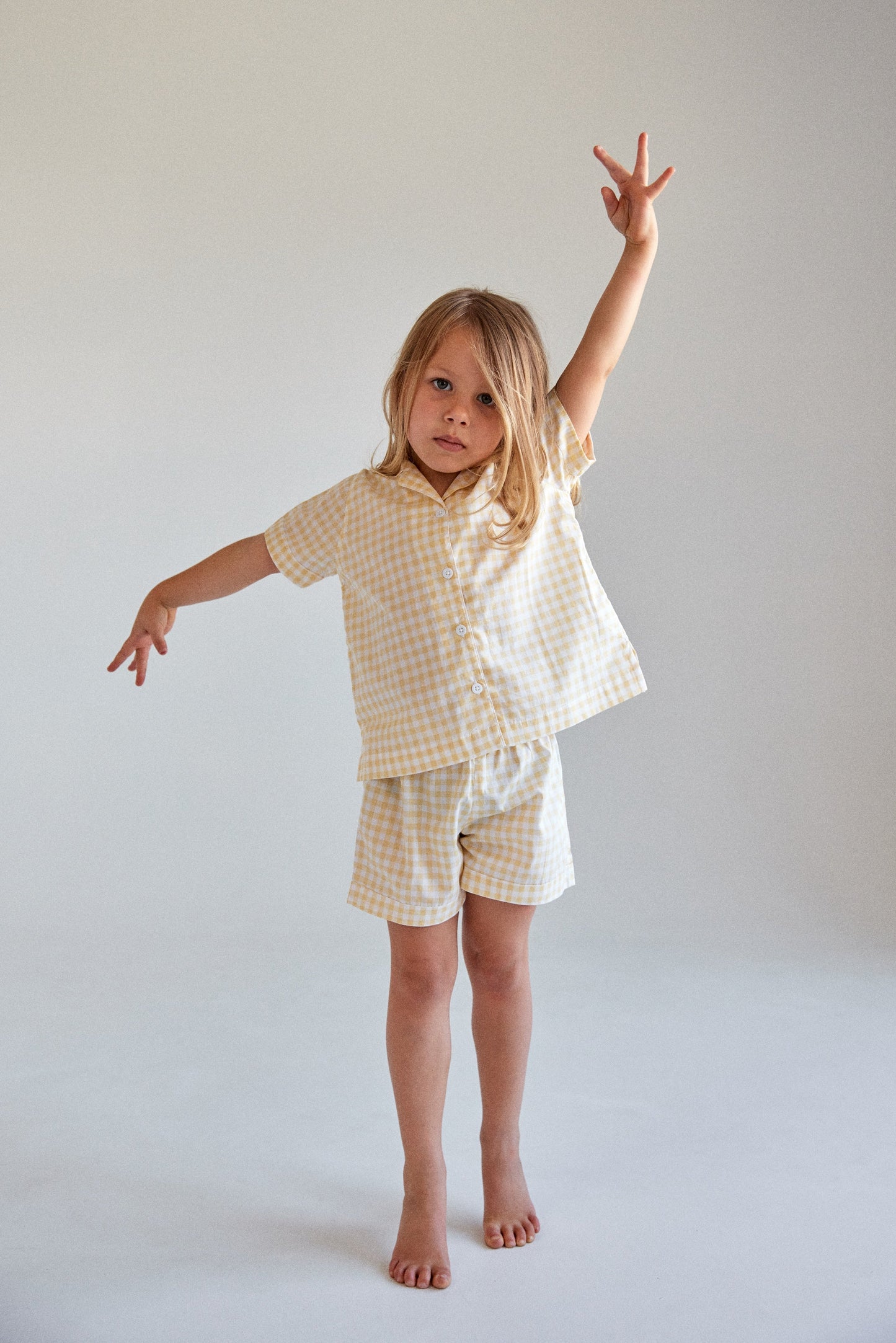 Unisex Children's Sleep Set - Gingham Yellow