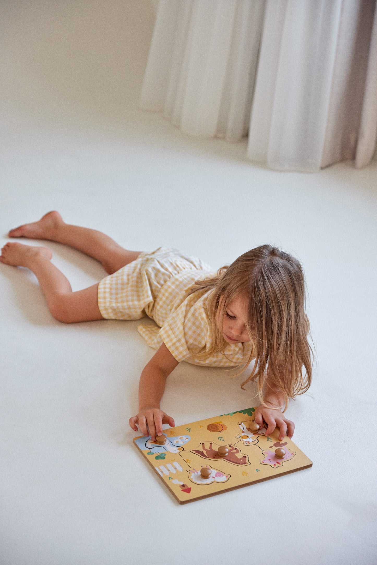 Unisex Children's Sleep Set - Gingham Yellow