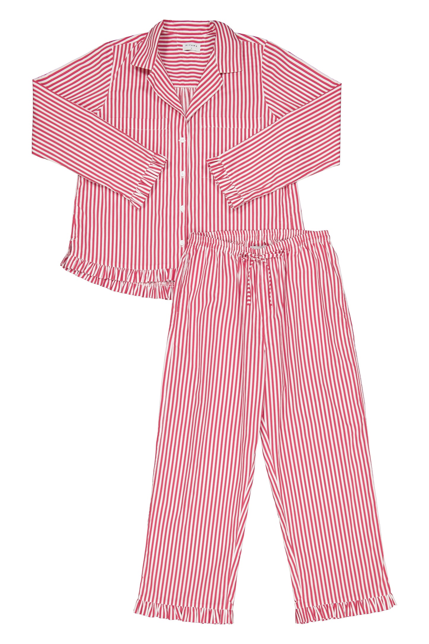 Felicity Frill Set - Long - Pinstripe Cherry