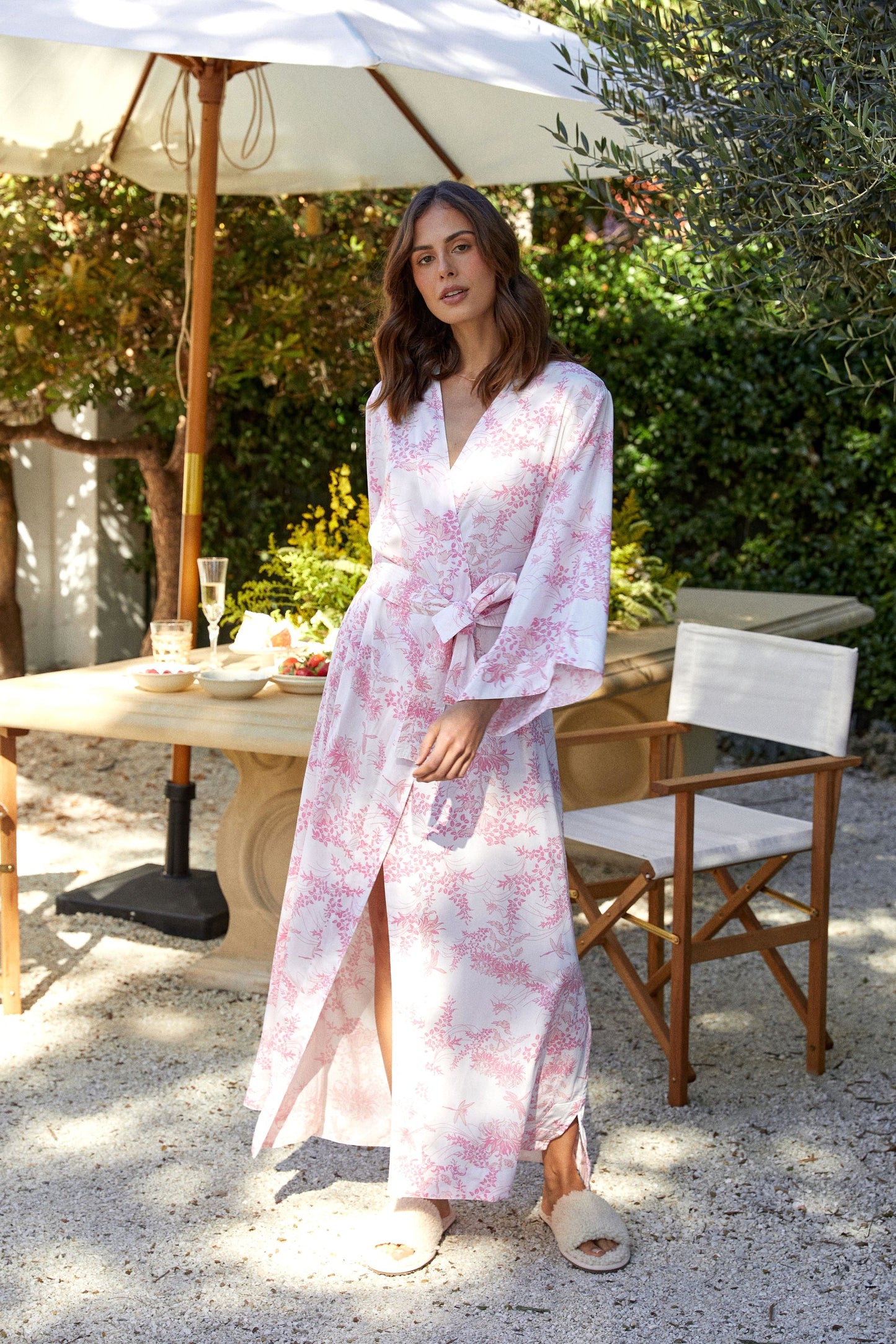 Alice Kimono Robe - Long - Summer Toile - Pink