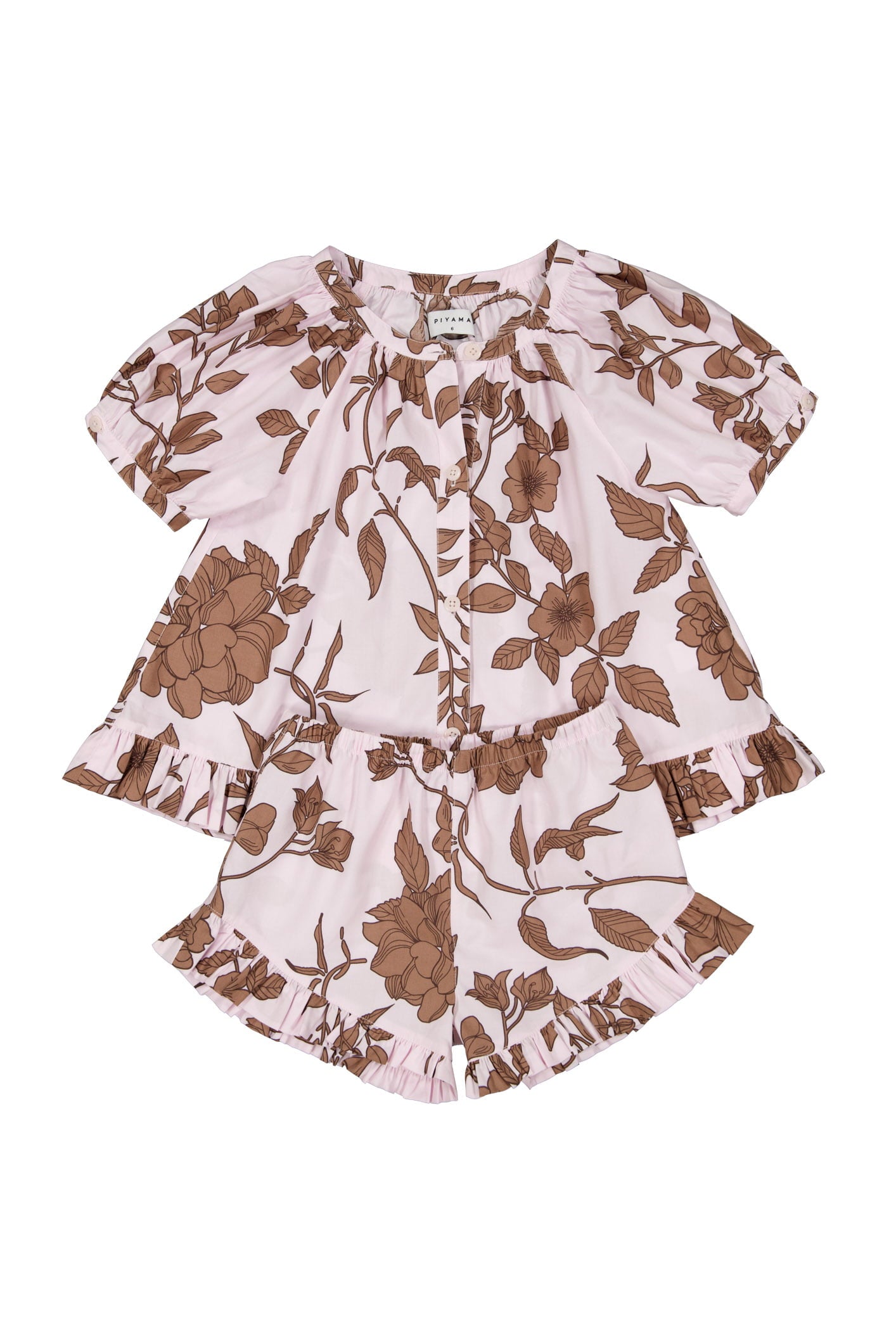 Girls Sophie Sleep Set - Cotton Modal - Romantic Floral Toffee