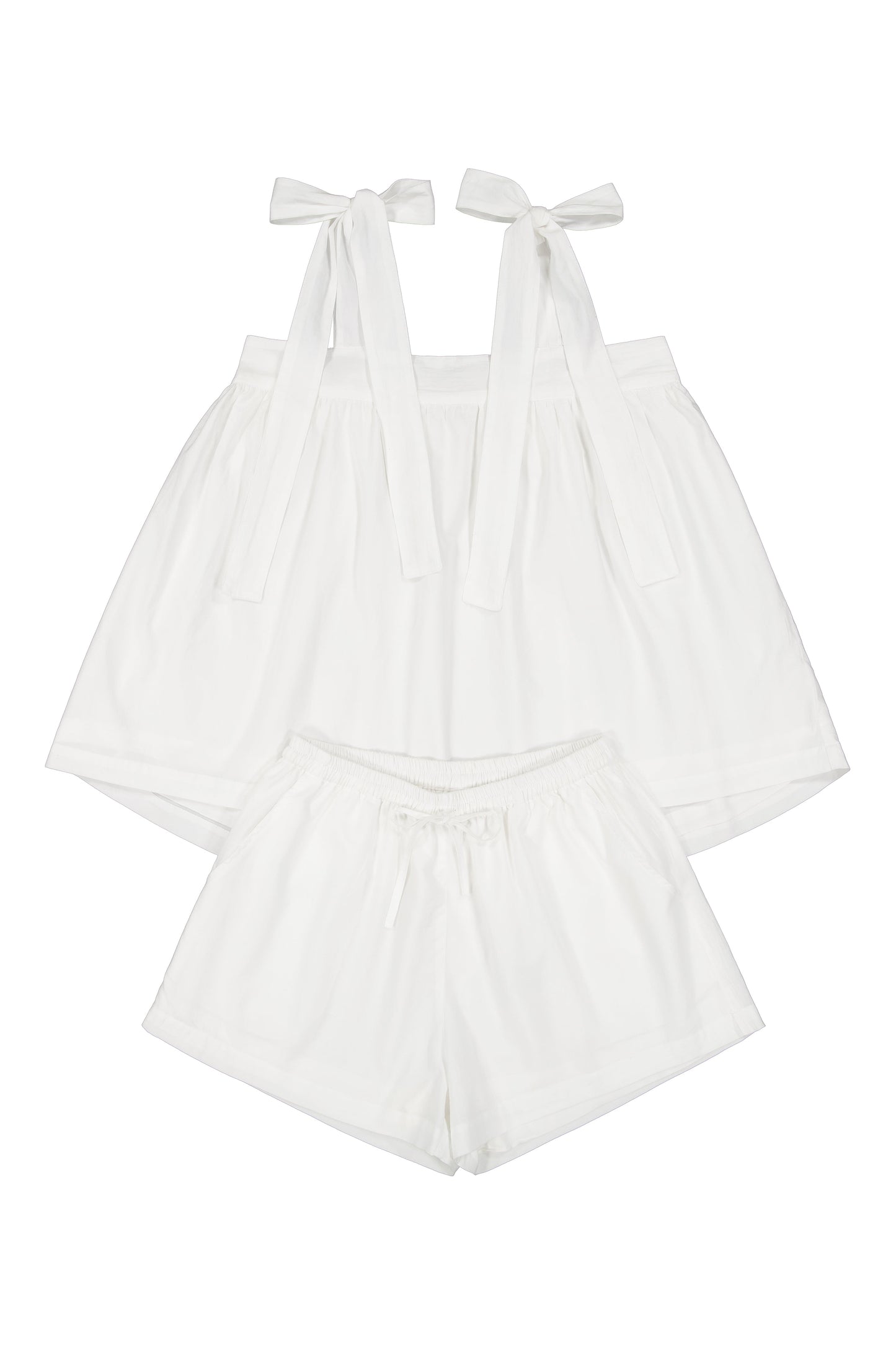 Suzie Tie Sleep Set - White Washed Cotton