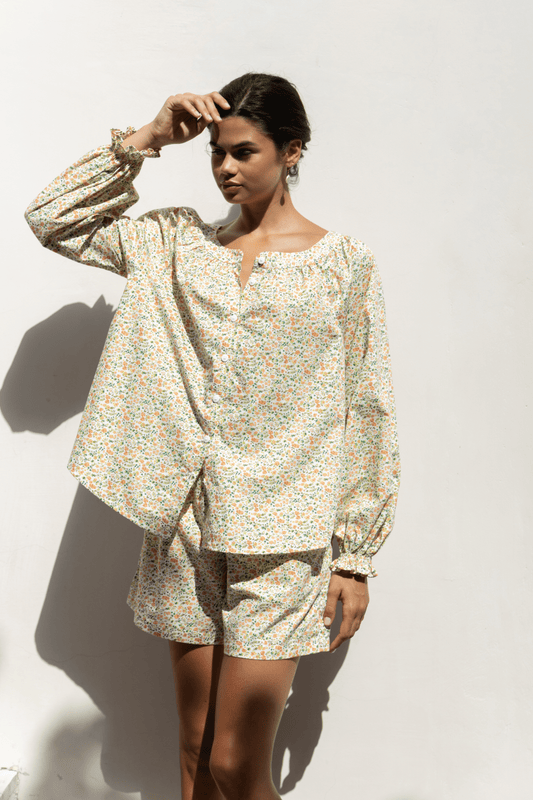 Claire Lounge Set - Cotton - Floret Green