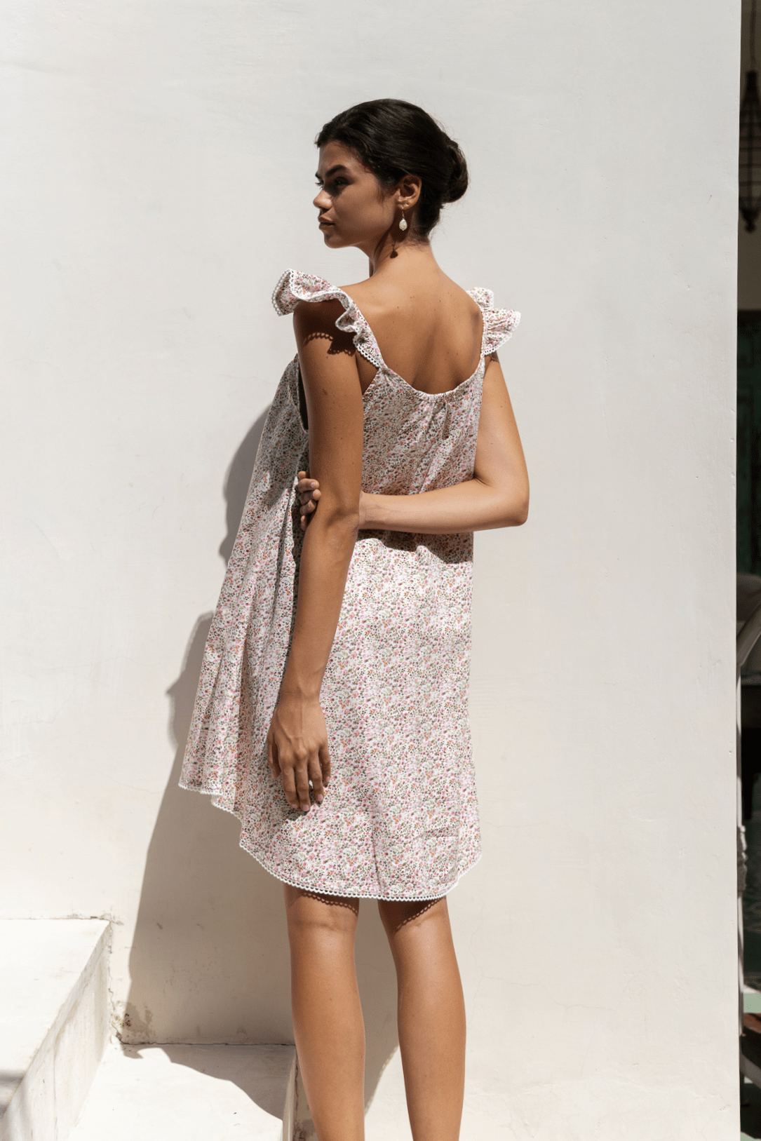 Indah Wing Nightie - Floret Pink + Trim