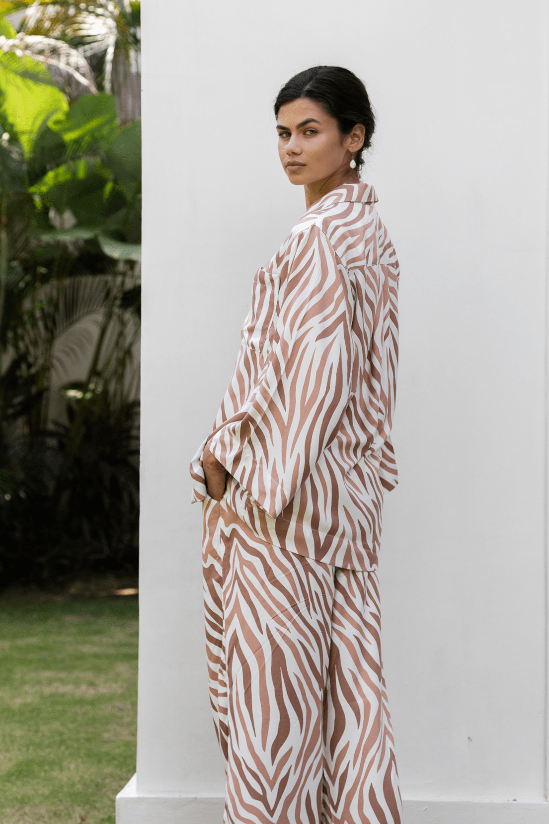 Peta Sleep Set - Long - ECOVERO™ - Zebra