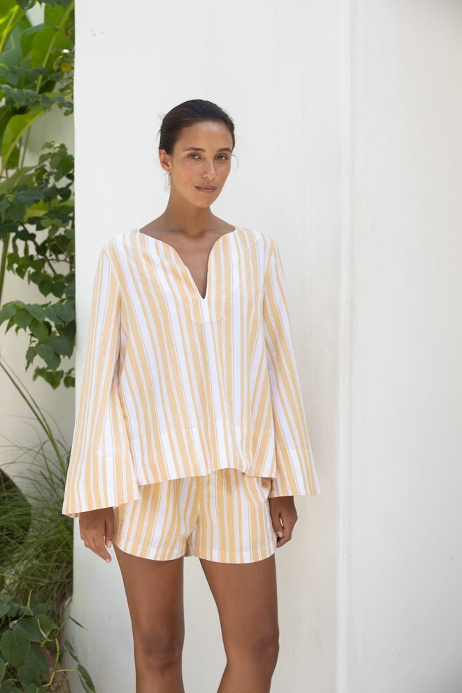 Kaftan Resort Set - Stripe Apricot