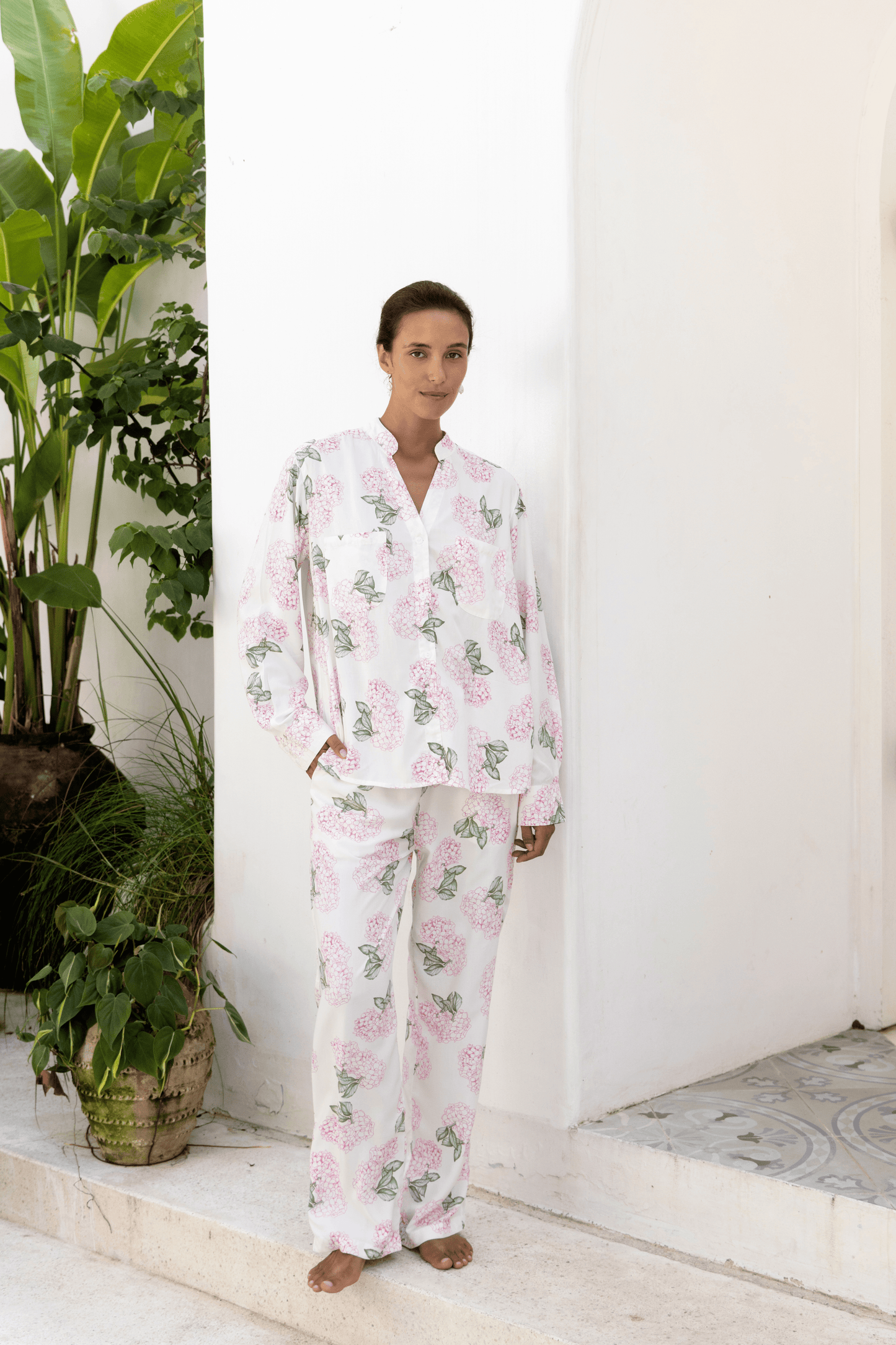 Maggie Pyjama Set - Long - Hydrangea Pink