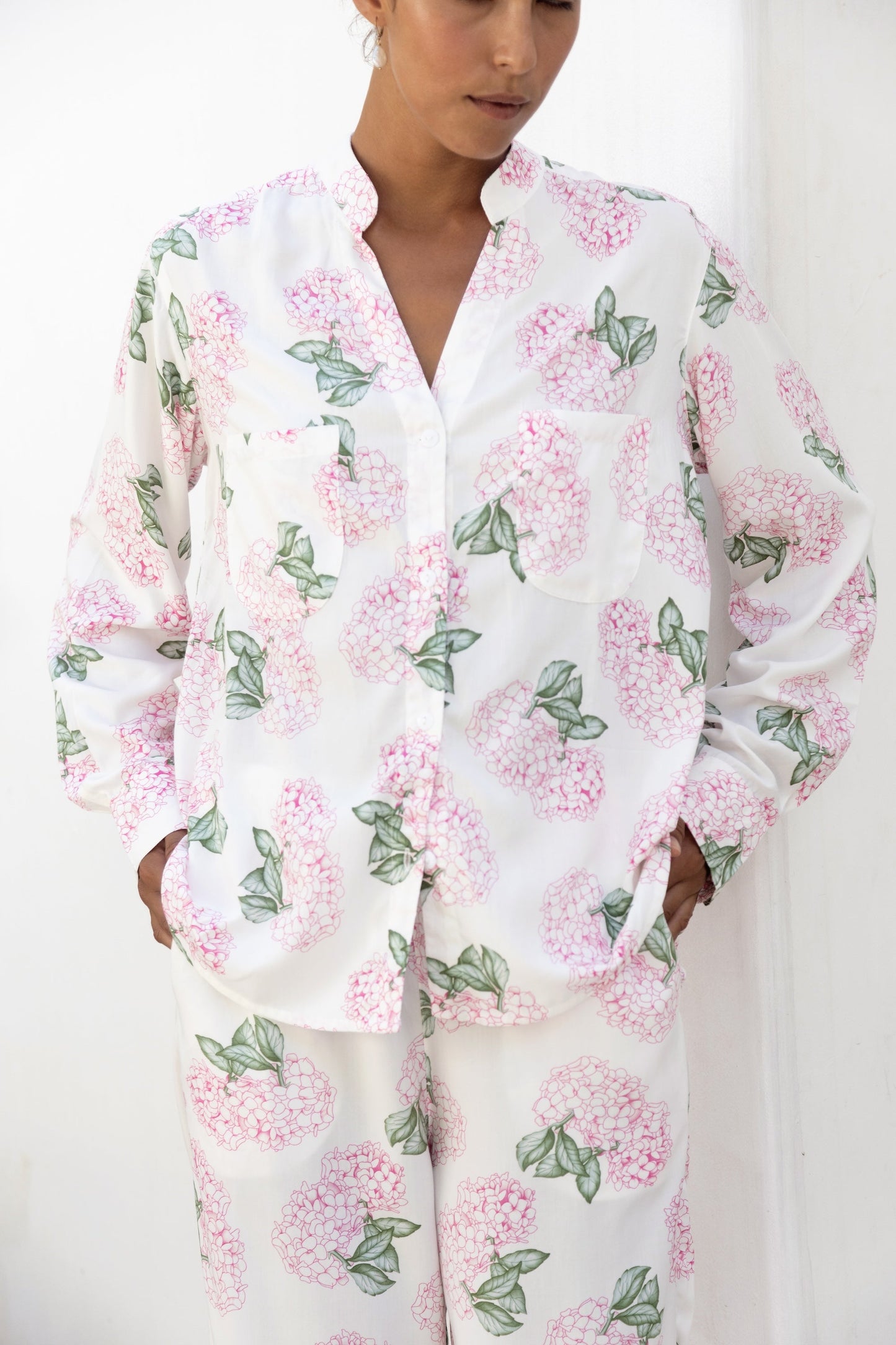 Maggie Pyjama Set - Long - Hydrangea Pink