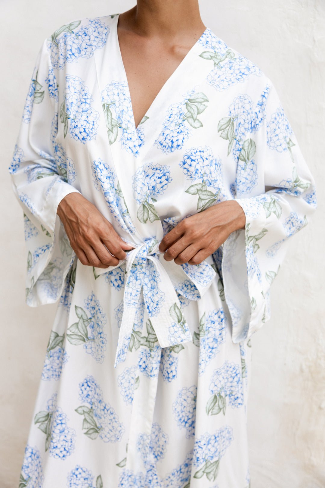Alice Kimono Robe - Long - Hydrangea Blue