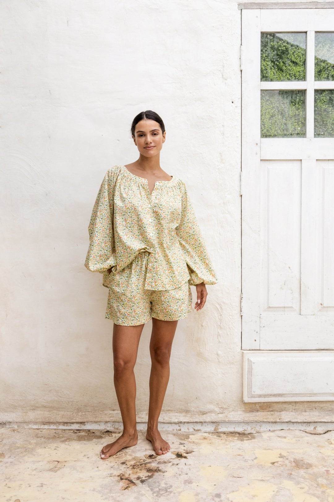 Claire Lounge Set - Cotton - Floret Green