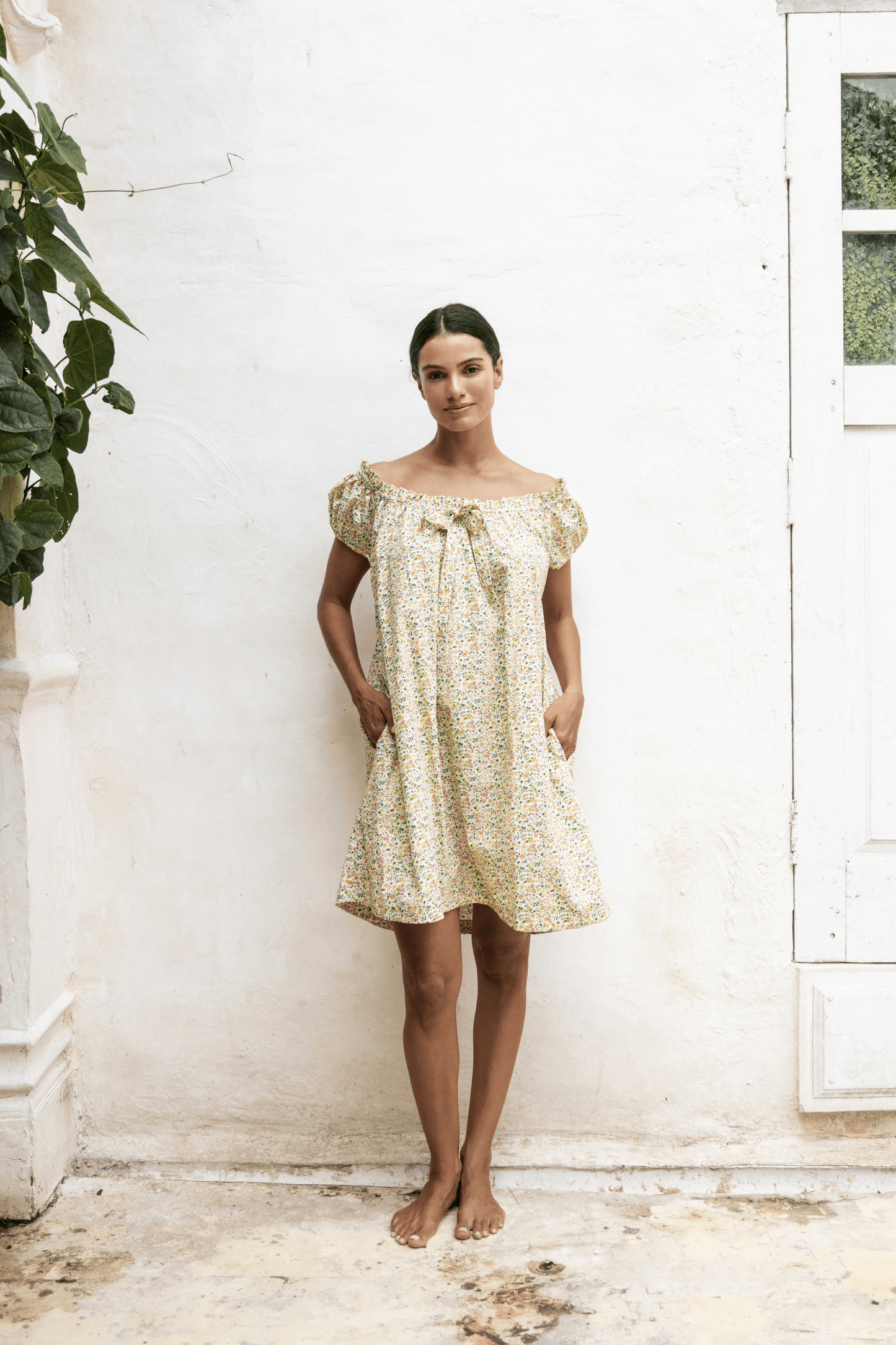 Lily Lounge Dress - Cotton - Floret Green