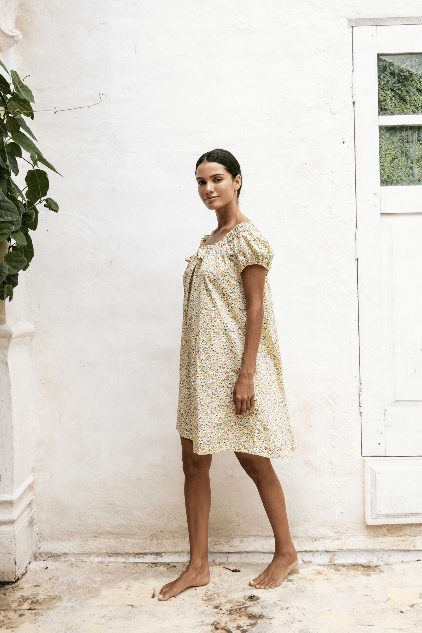 Lily Lounge Dress - Cotton - Floret Green