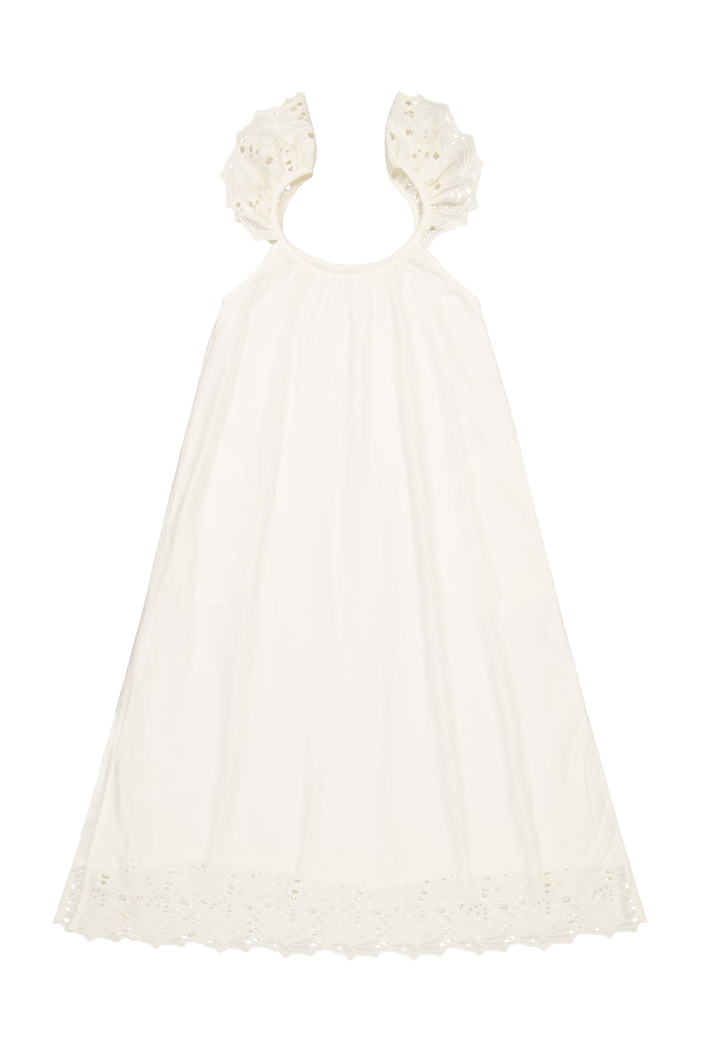 Indah Lounge Dress - Cotton Embroidery - Vanilla