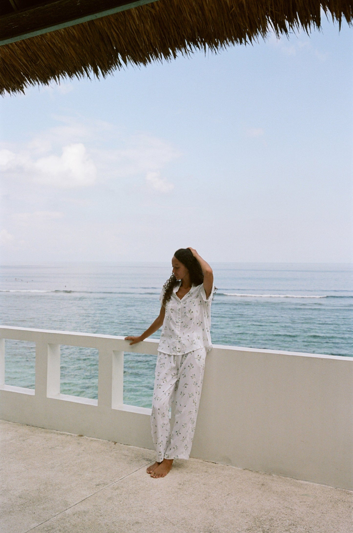 Maggie Pyjama Set - Long Pants - Lyocell Linen - Bluebell