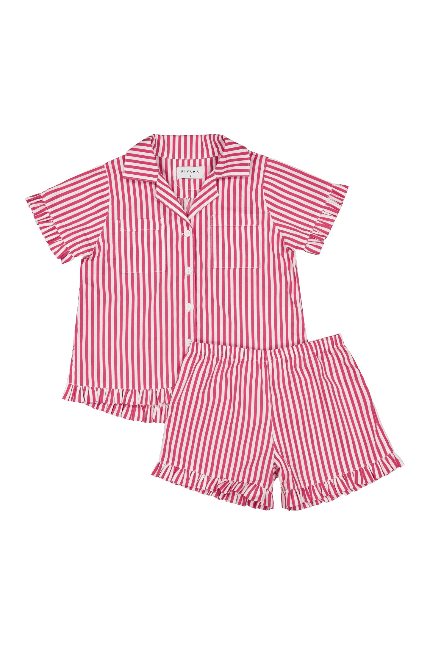 Girls Felicity Frill Set - Pinstripe Cherry