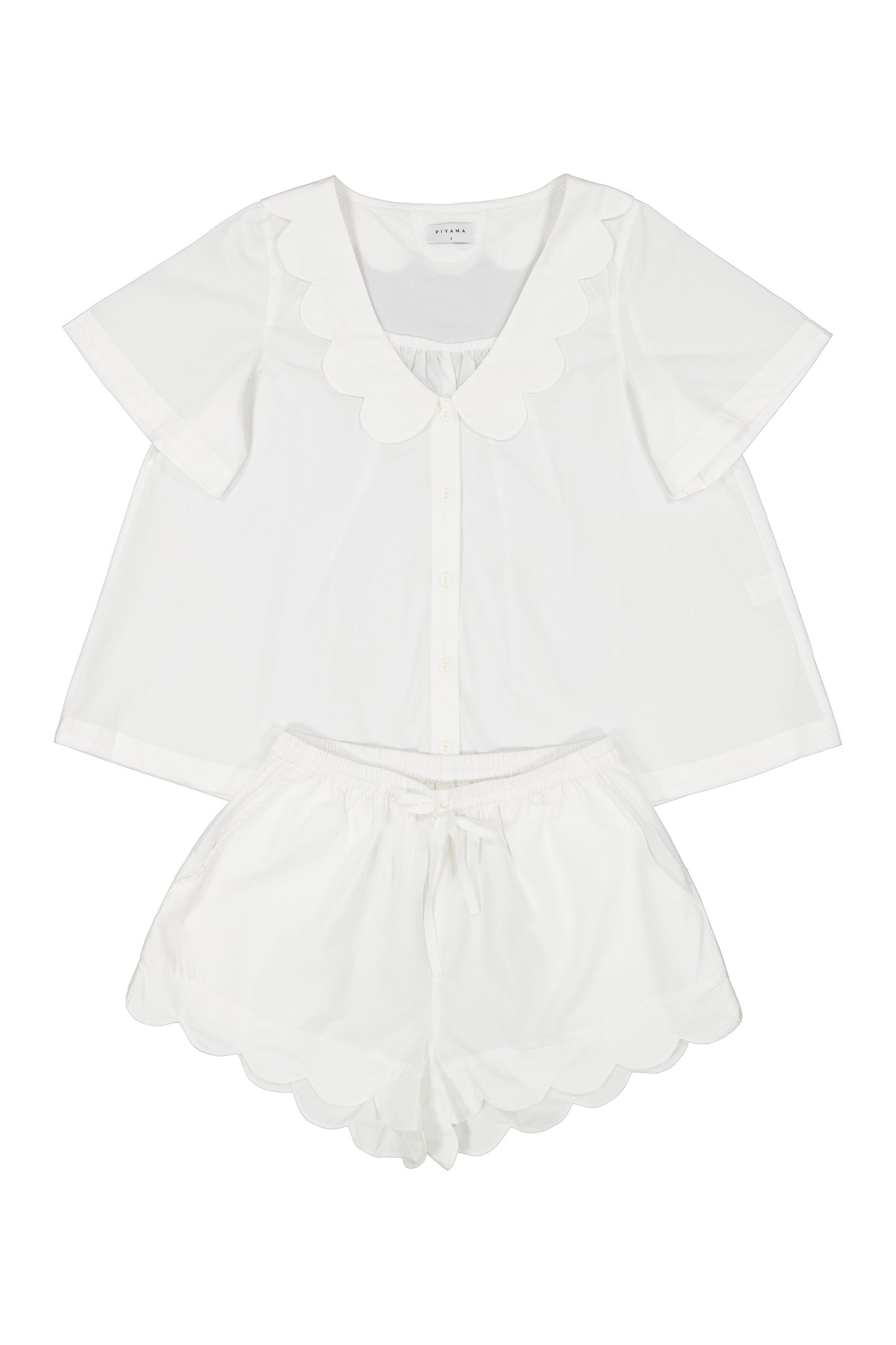 Penelope Sleep Set - Shorts - Cotton Modal - Off White