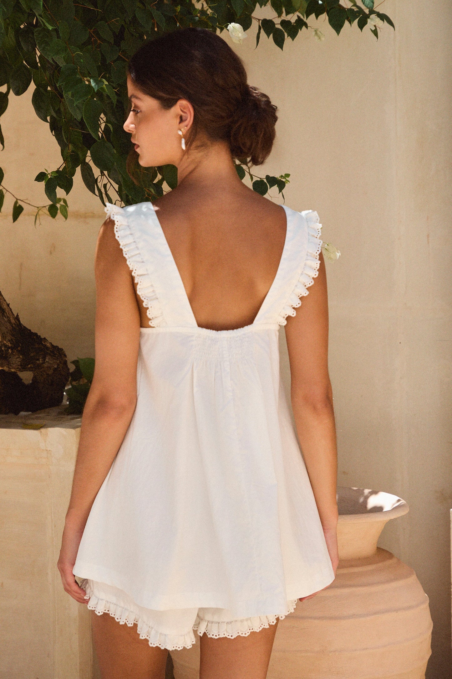 Elsie Sleep Set - Cotton Modal - Off White + Love Heart Trim