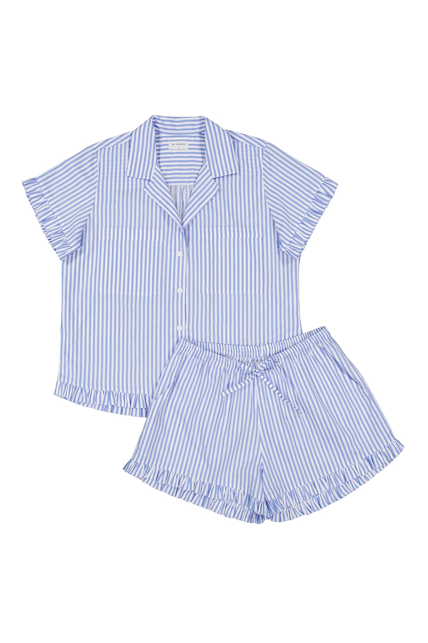 Felicity Frill Set - Pinstripe Blue