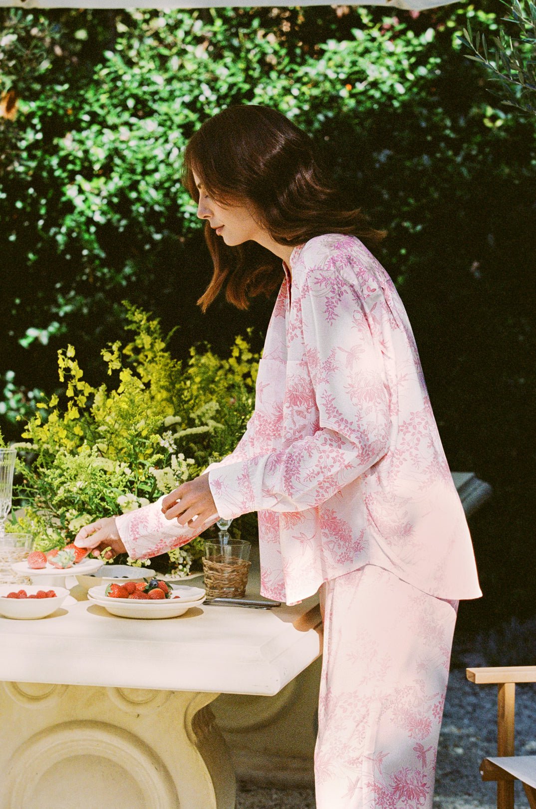 Maggie Pyjama Set - Long - Summer Toile - Pink