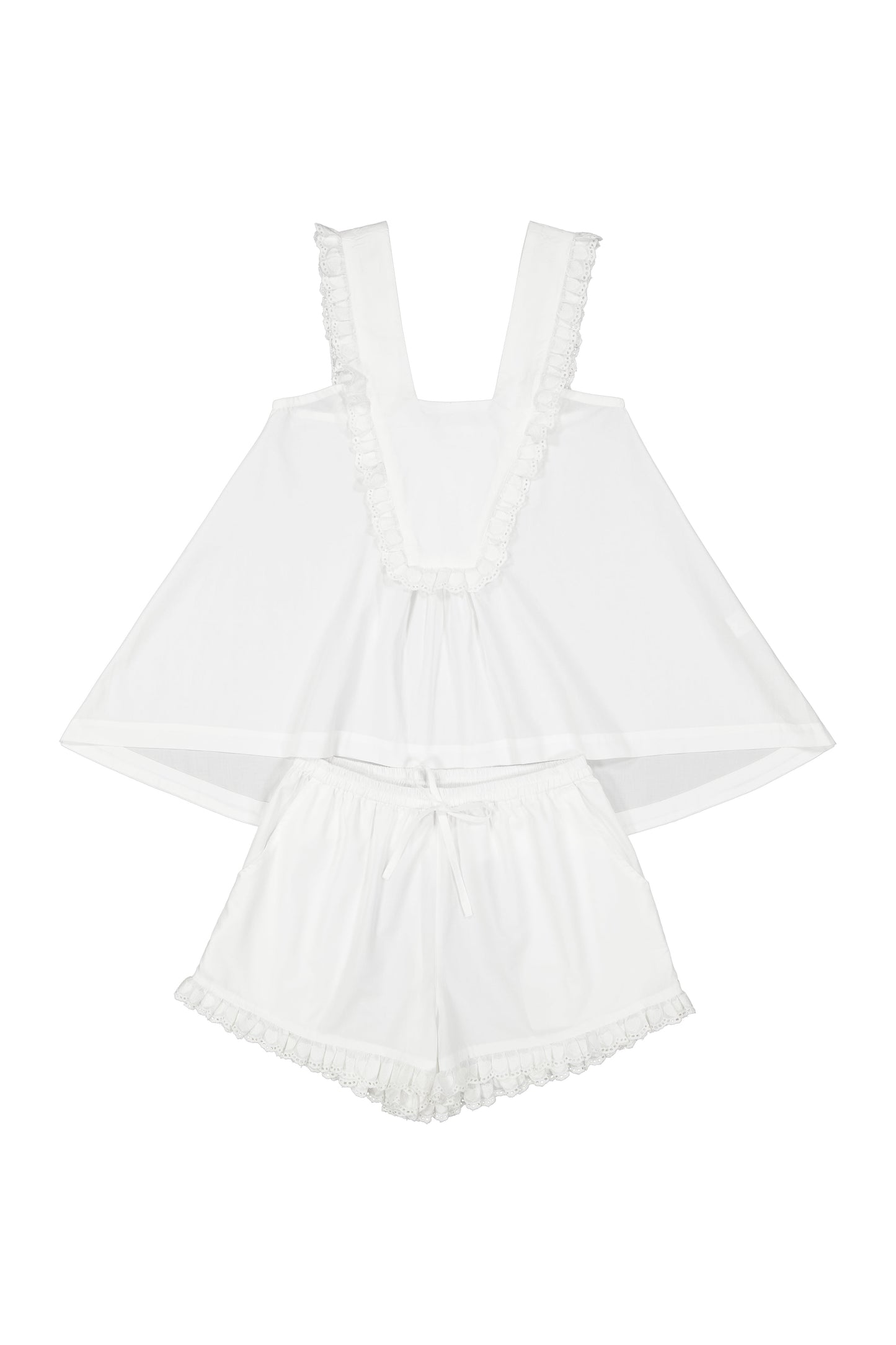 Elsie Sleep Set - Cotton Modal - Off White + Love Heart Trim