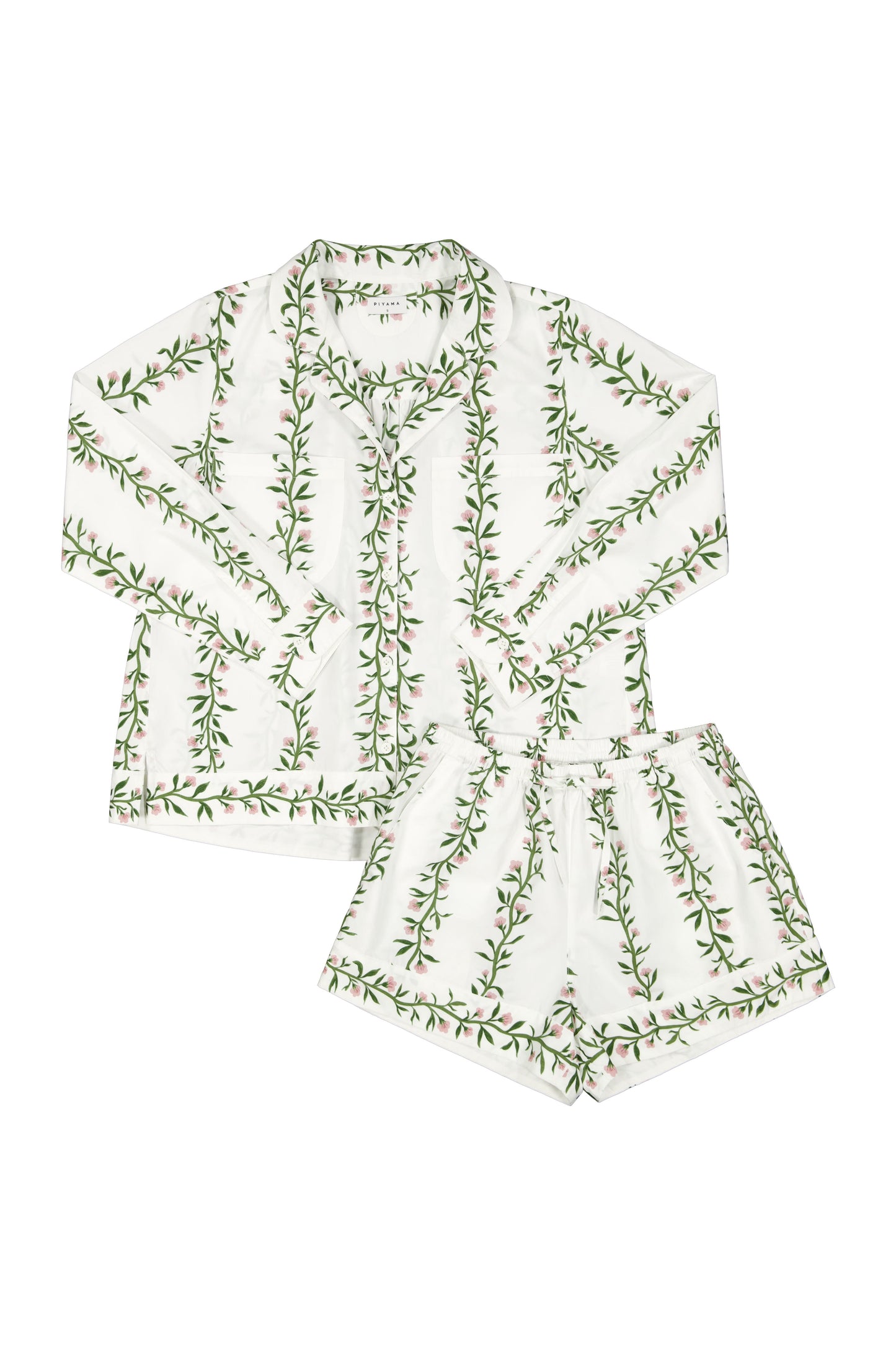 Emily Sleep Set - Long Sleeve - Cotton - Vine Pink