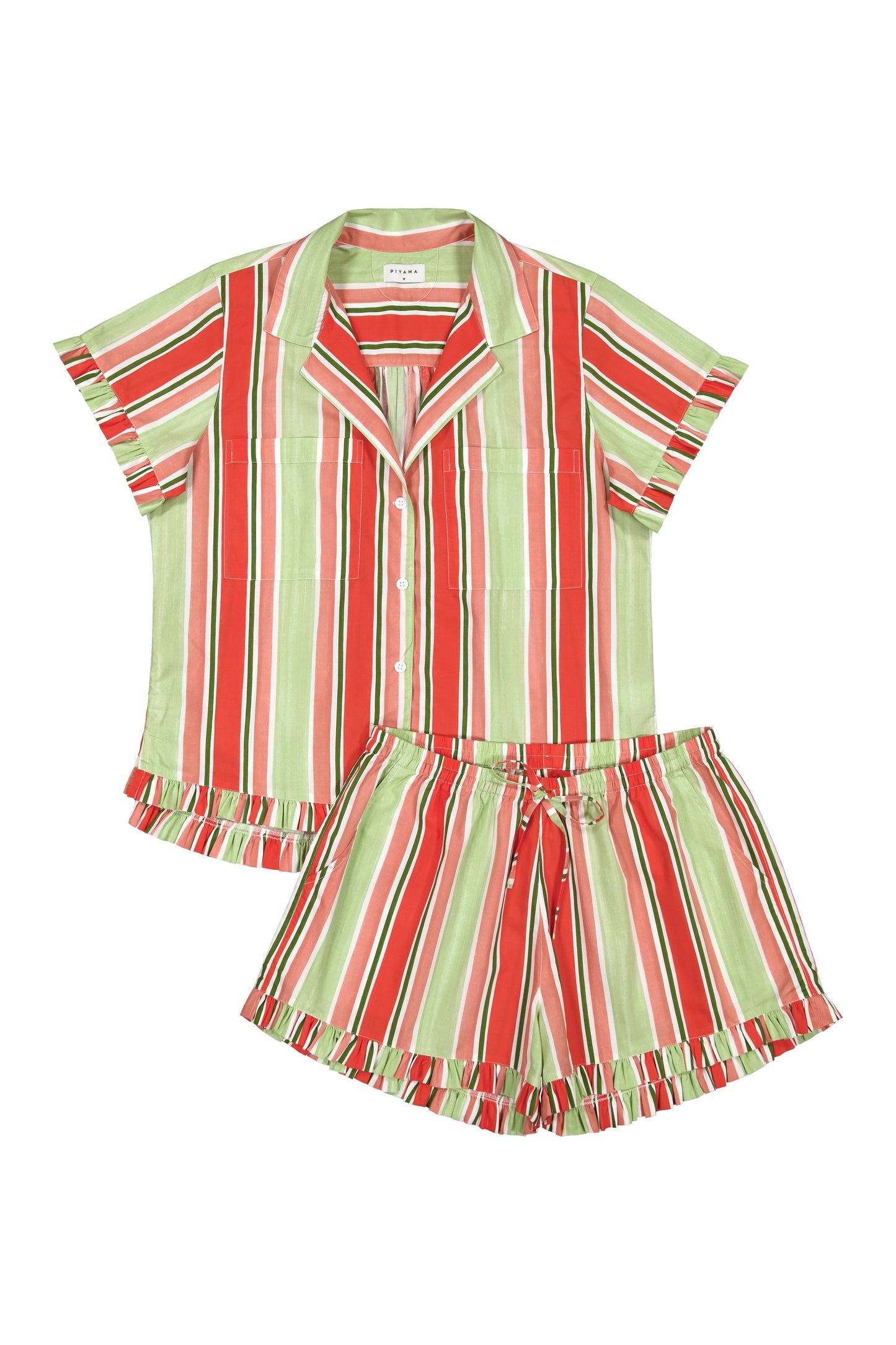 Felicity Frill Set - Cotton Modal - Holiday Stripe