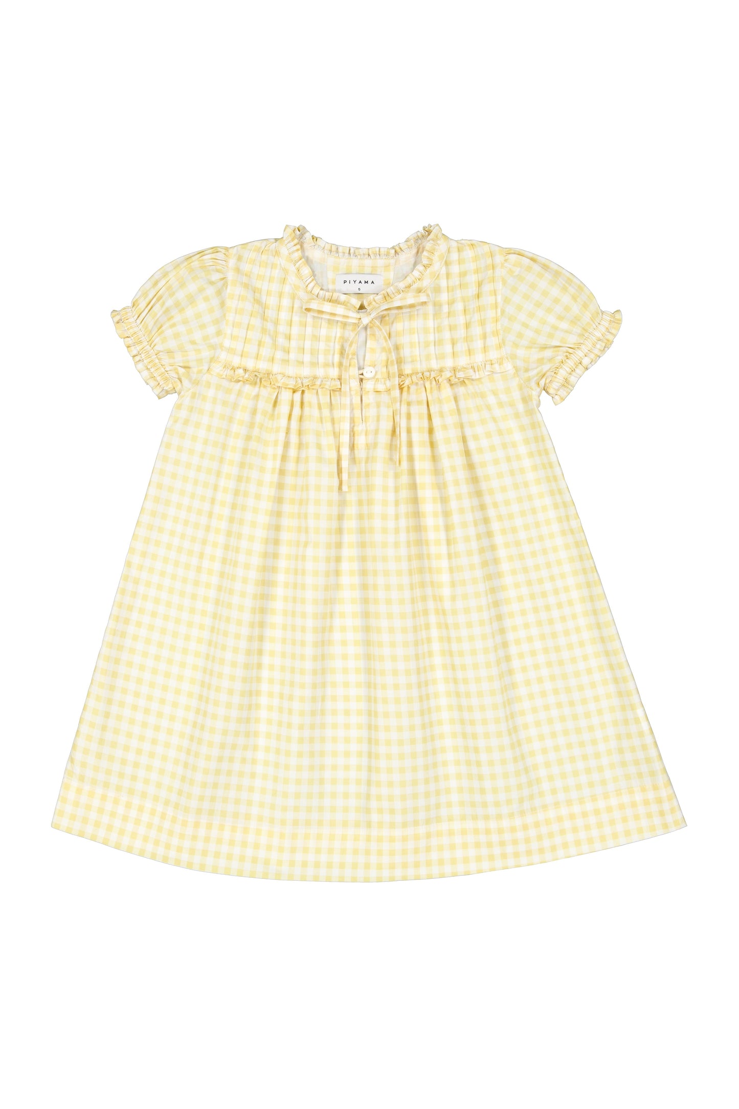Girls Nightie - Cotton - Gingham Yellow
