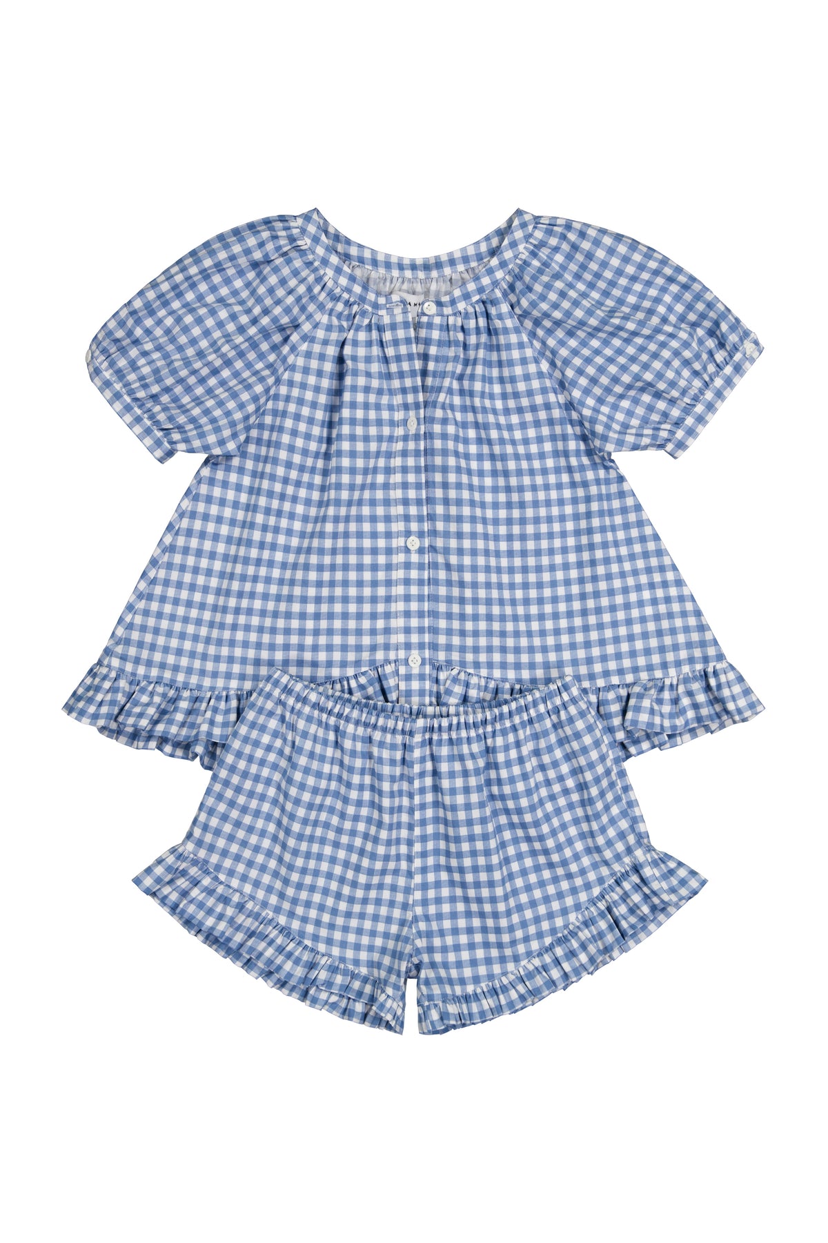 Girls Sophie Sleep Set - Gingham - French Blue