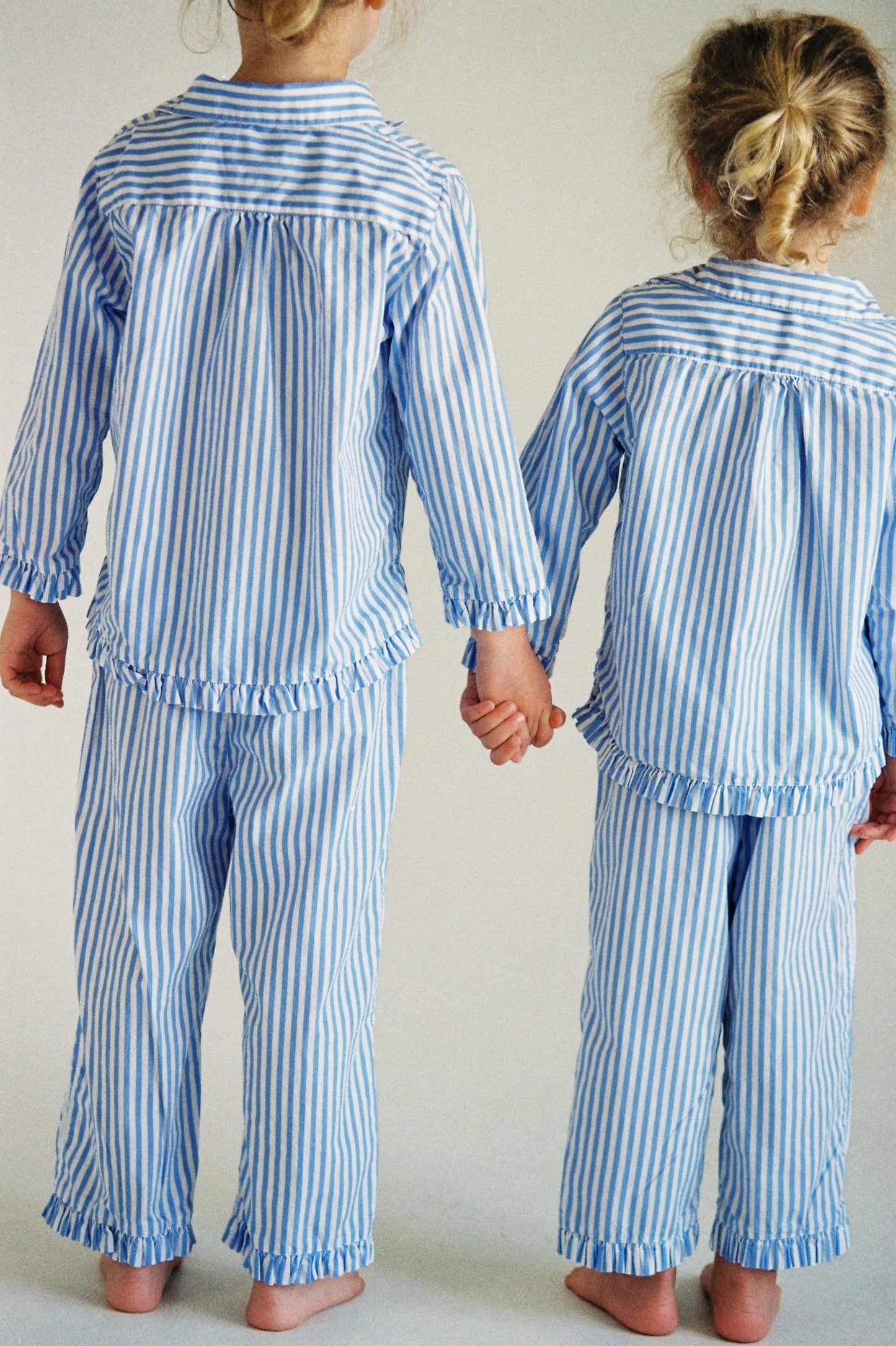 Girls Felicity Frill Set - Long - Pinstripe Blue