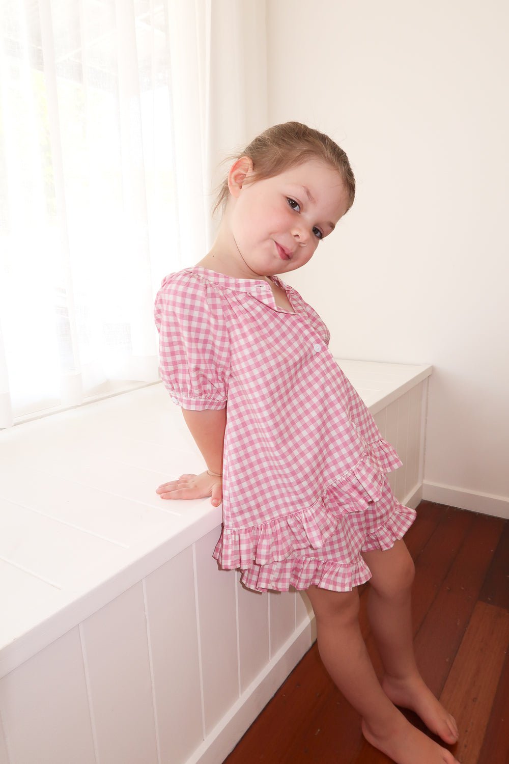 Girls Sophie Sleep Set - Cotton - Gingham Berry