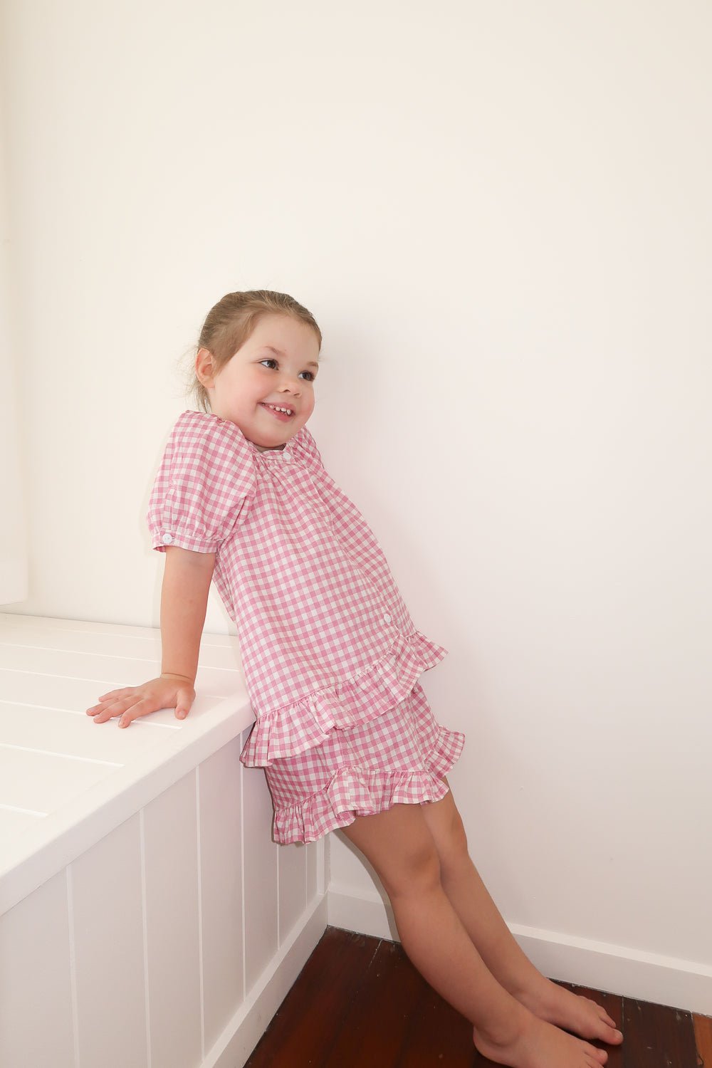 Girls Sophie Sleep Set - Cotton - Gingham Berry