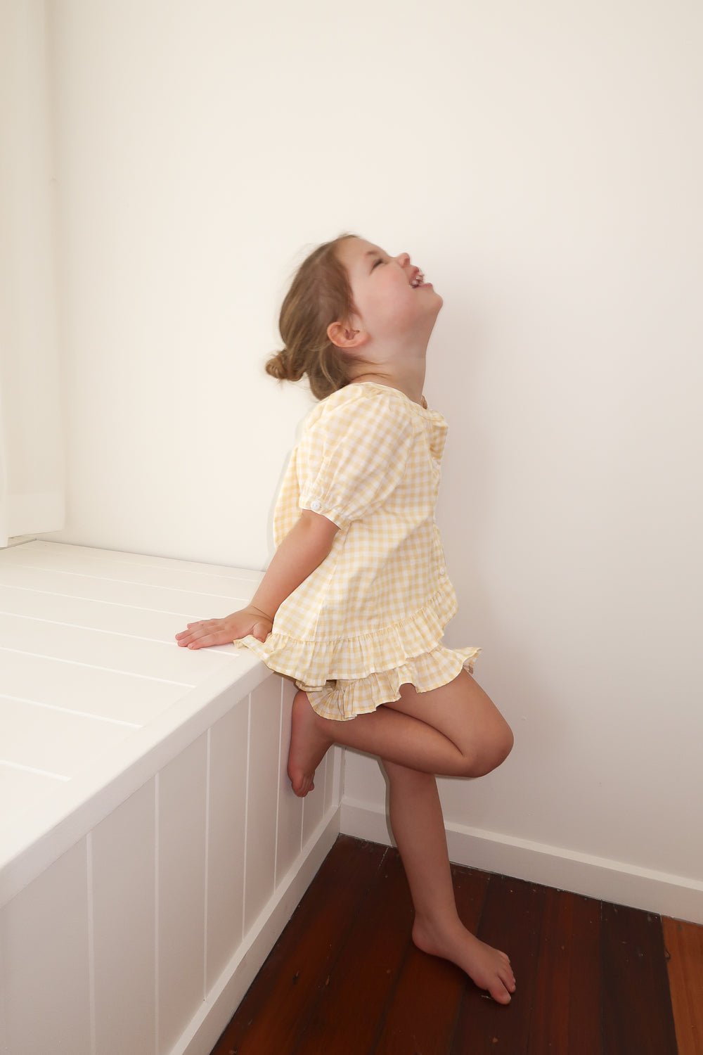 Girls Sophie Sleep Set - Cotton - Gingham Yellow