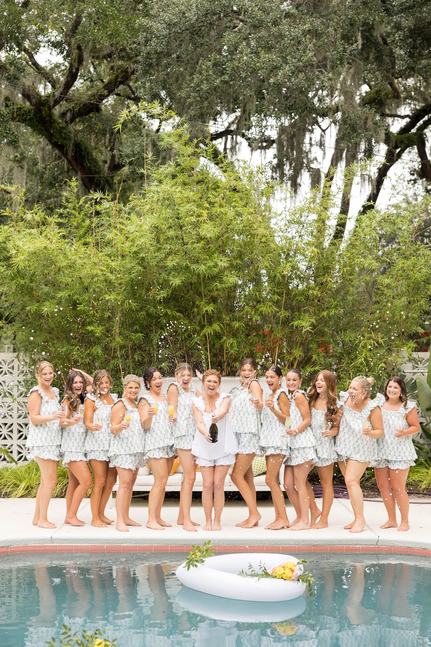 Nicolette Sleep Set - Cotton - Lotus Flower - Blue