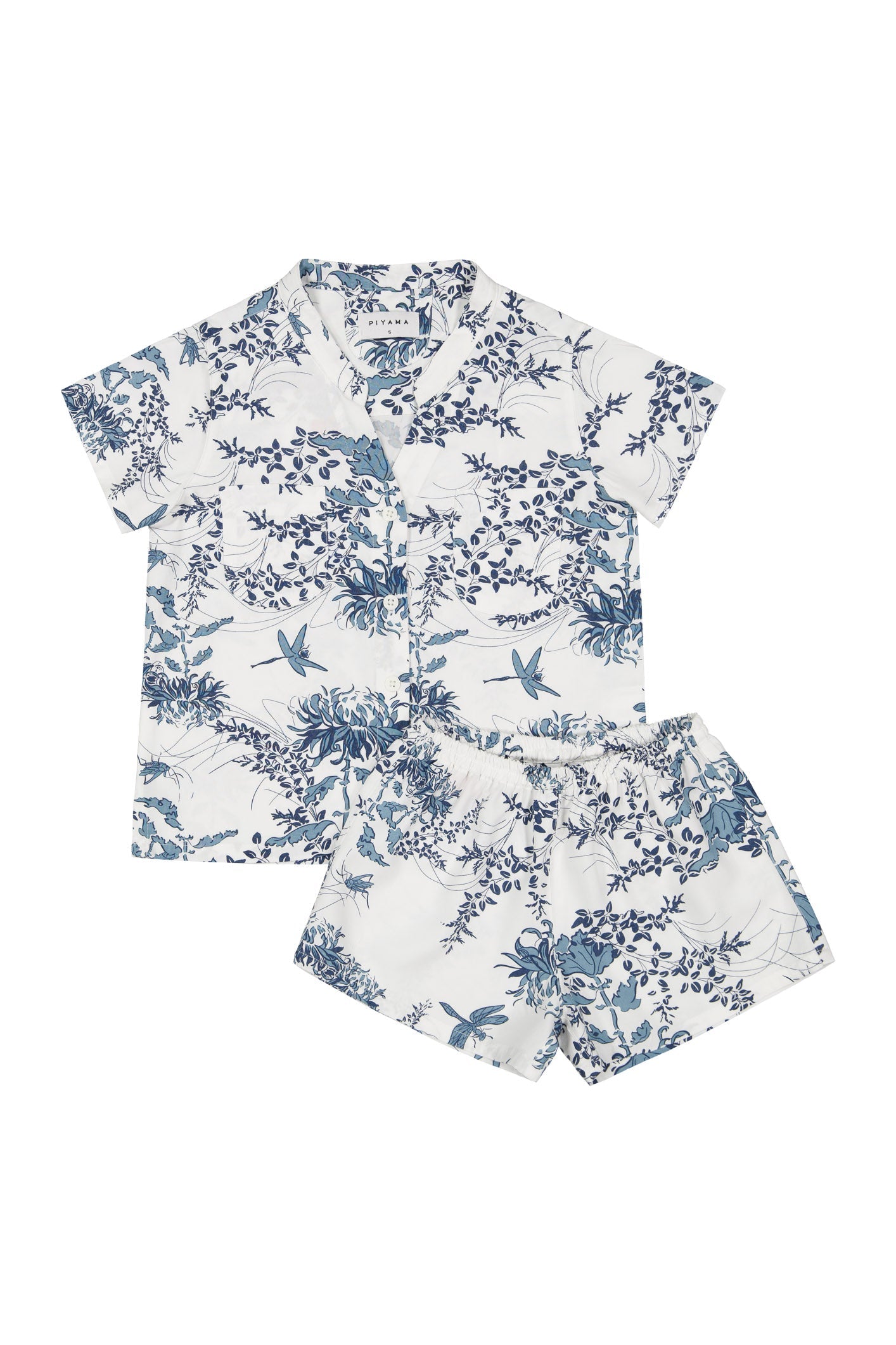 Girls Maggie Pyjama Set - ECOVERO™ - Summer Toile - Aegean Blue