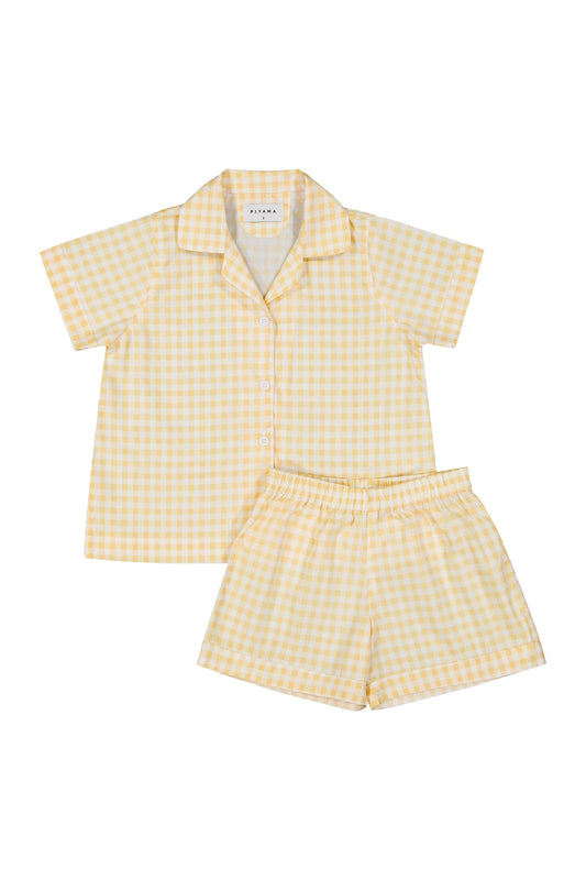 Unisex Children's Sleep Set - Gingham Yellow