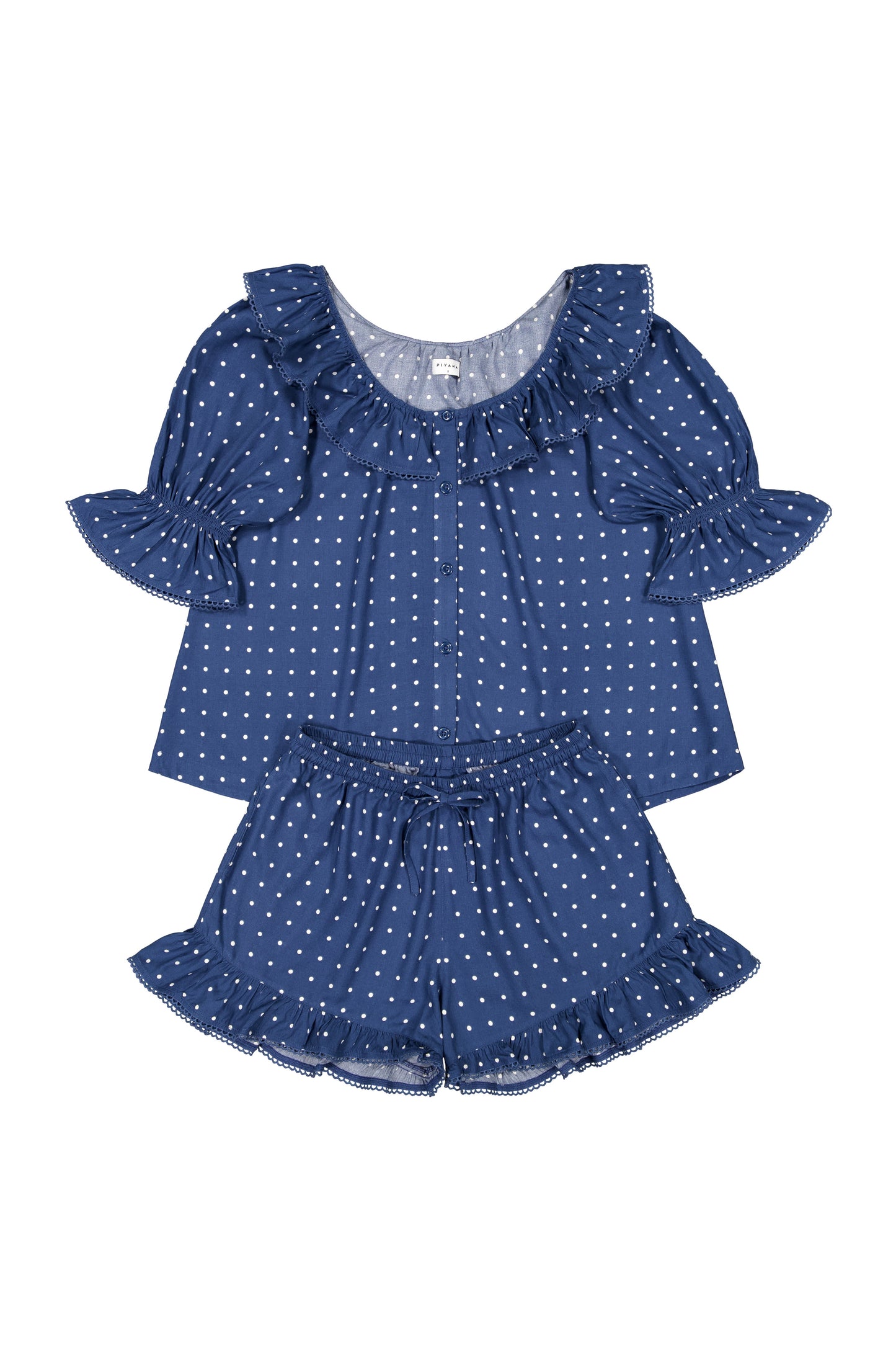 Jemima Sleep Set - ECOVERO™ - Indigo Dot