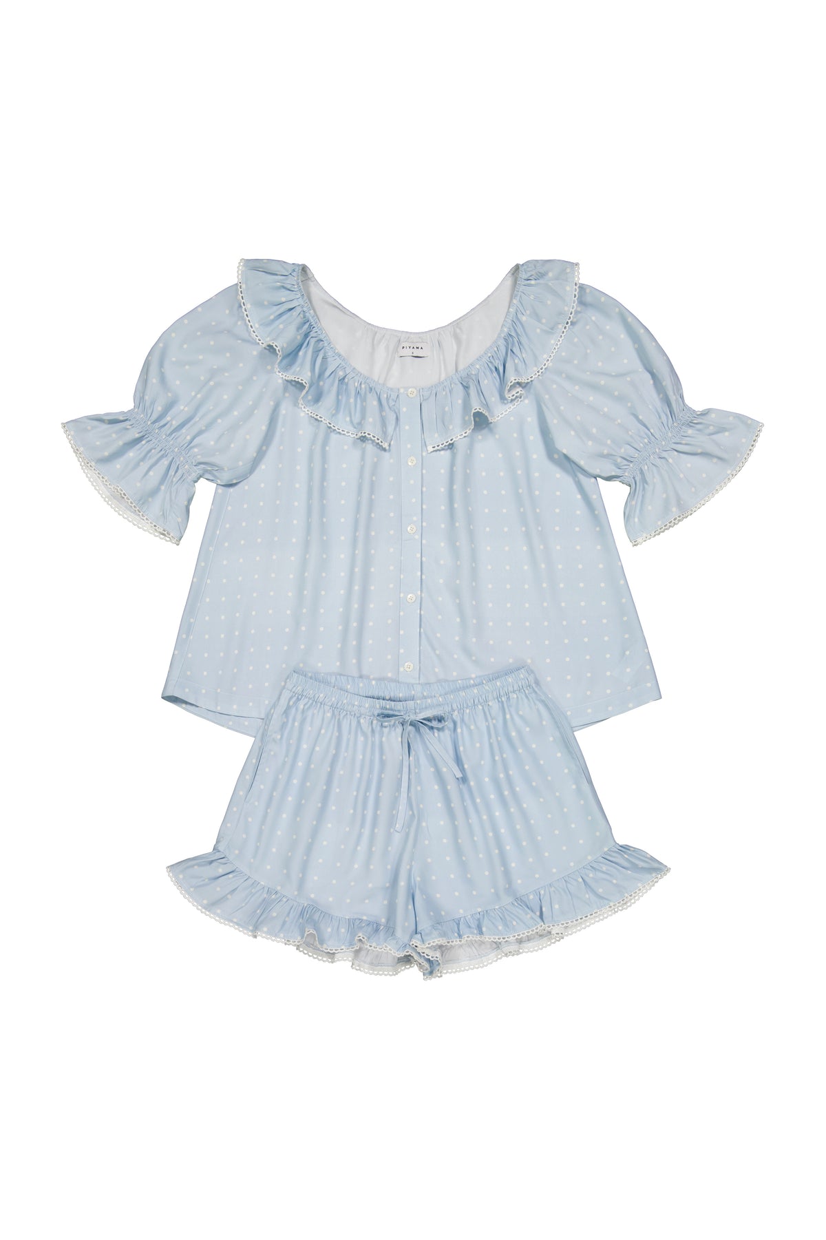 Jemima Sleep Set - ECOVERO™ - Milky Blue Dot