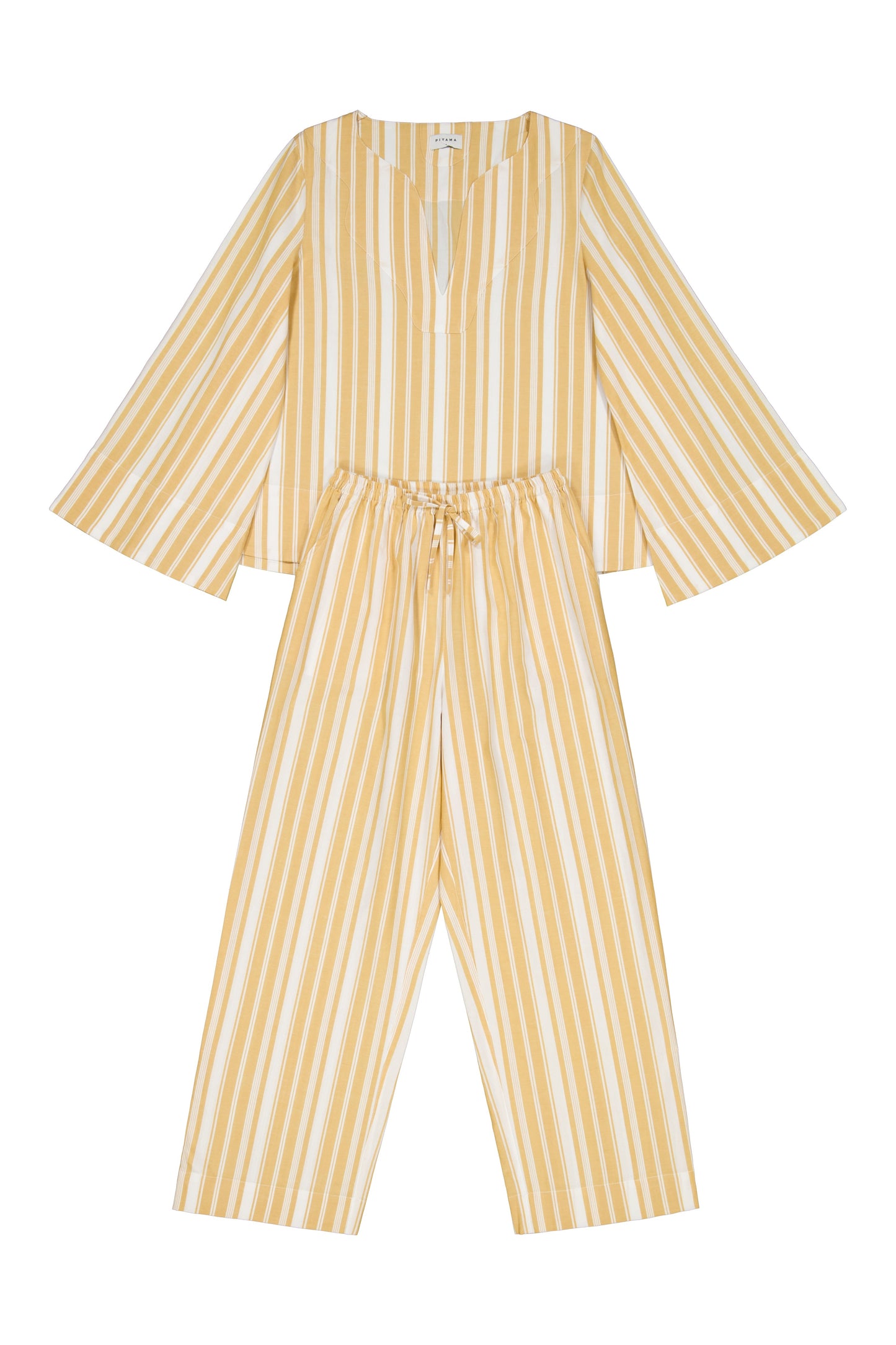 Kaftan Resort Set - Pants - Stripe Apricot