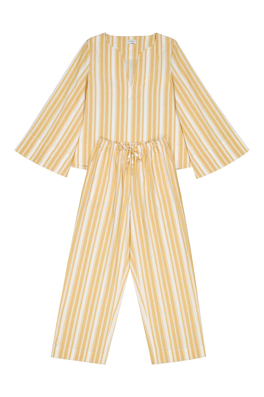 Kaftan Resort Set - Pants - Stripe Apricot