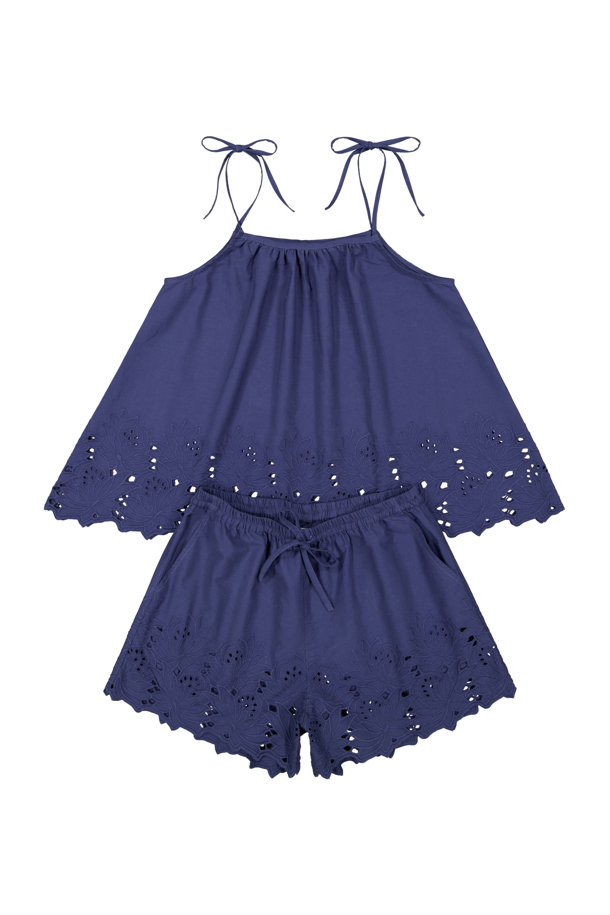 Lucy Lounge Set - Cotton Embroidery - Twilight Blue