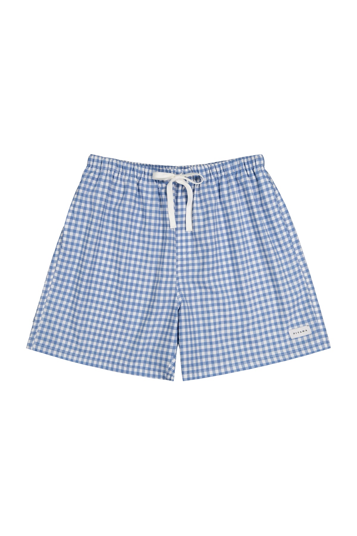 Mens Boxer Shorts - Gingham - French Blue