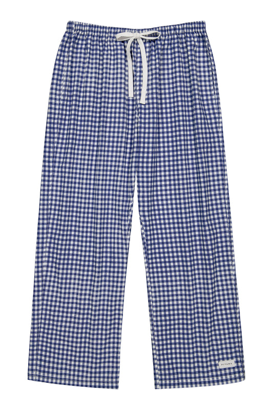 Mens Sleep Pants - Gingham - Navy Blue
