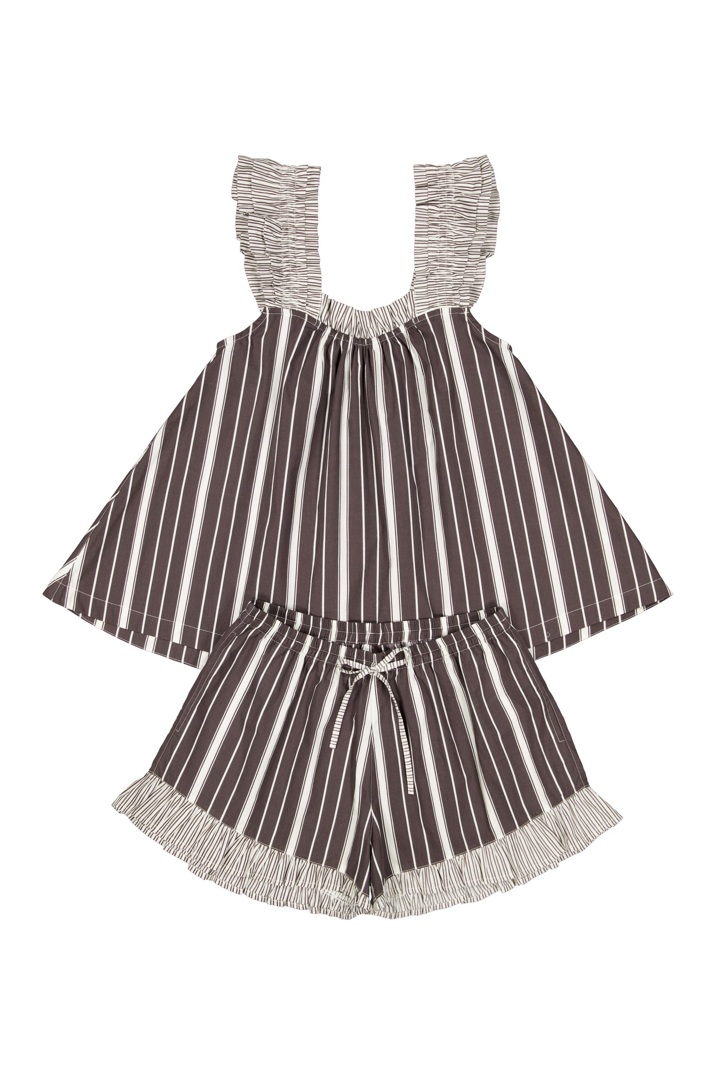 MM x PIYAMA - Nicolette Sleep Set - Chocolate Stripe