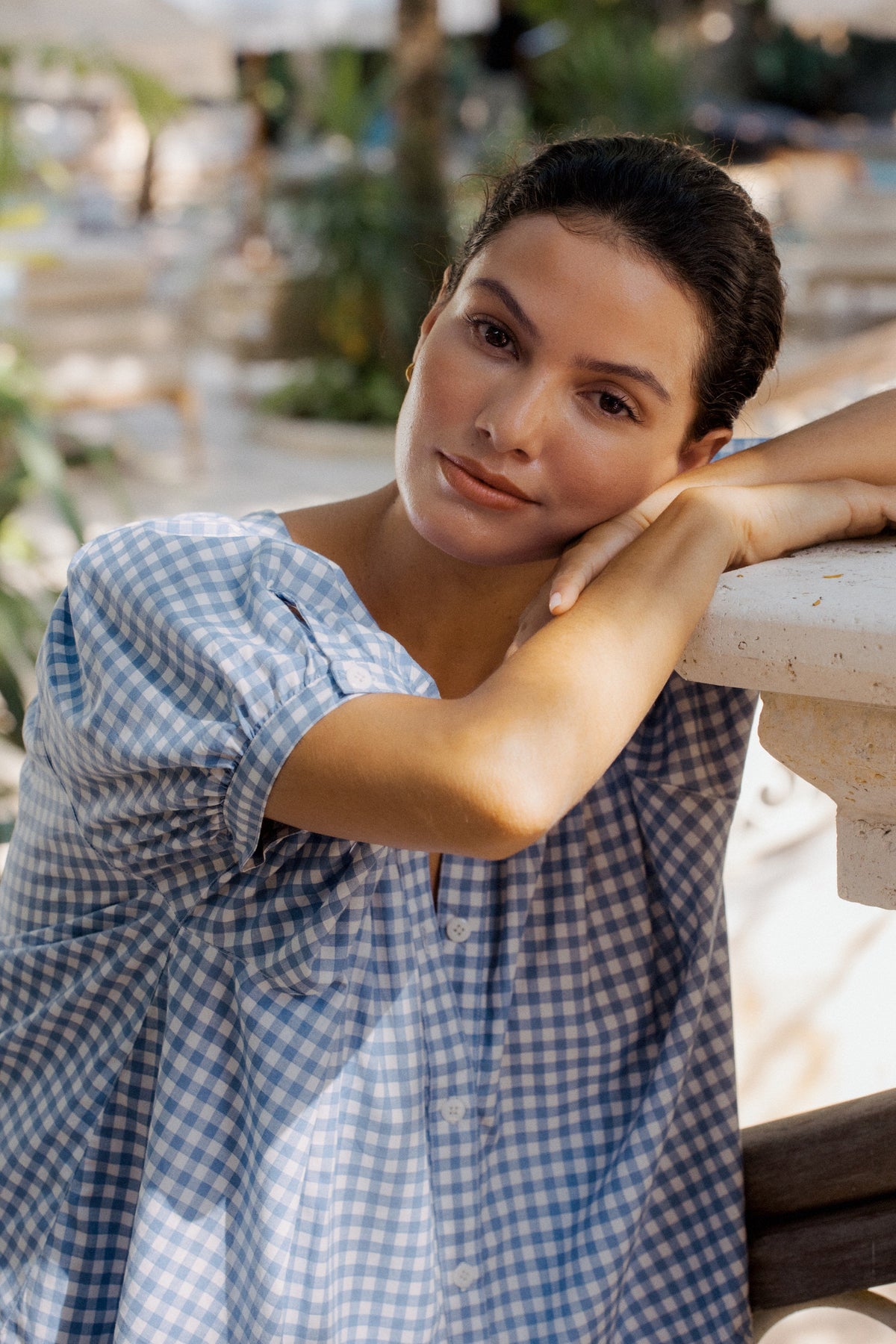 Sophie Sleep Set - Pants - Gingham - French Blue